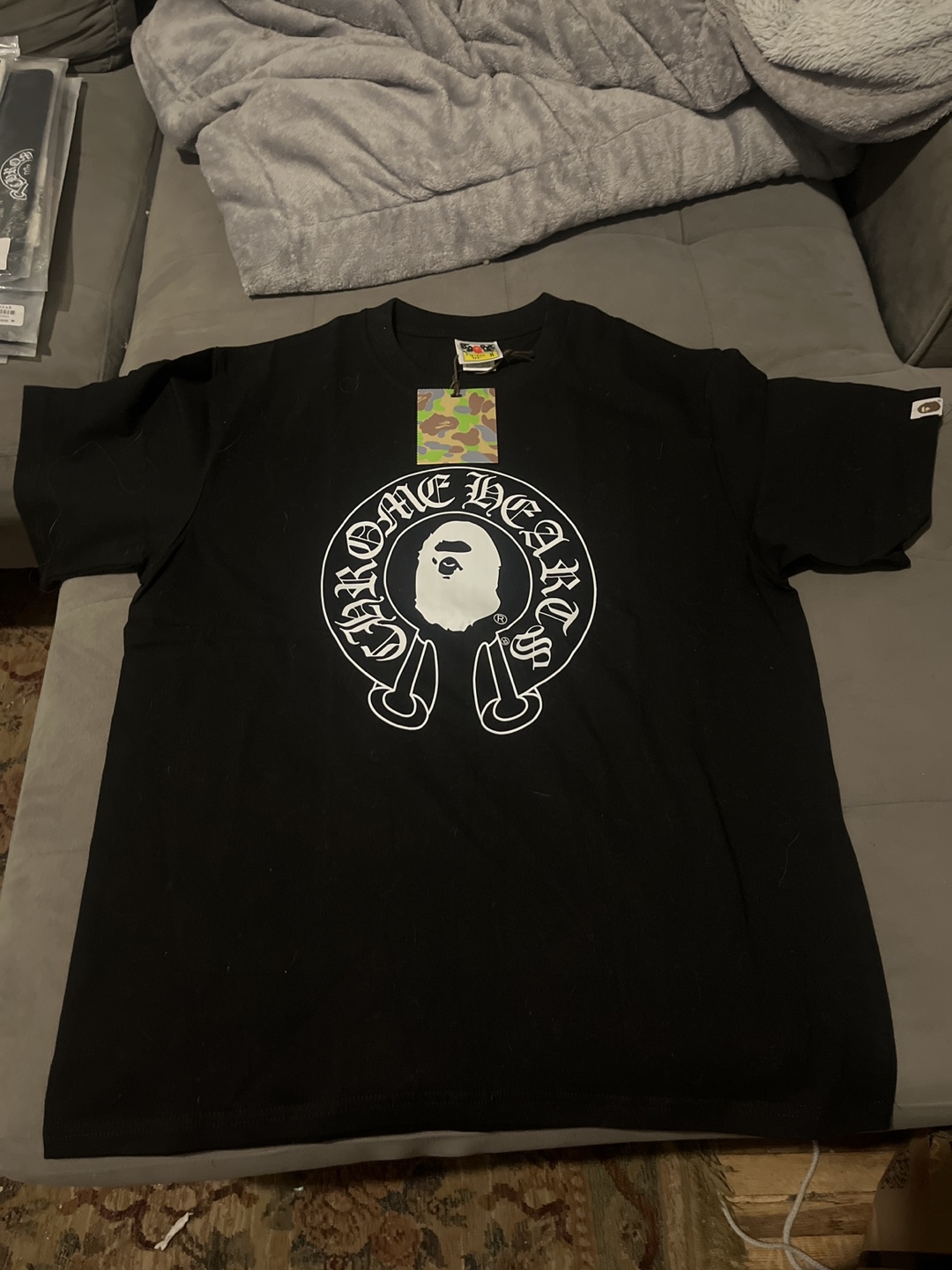 A Bathing Ape x Chrome Hearts Baby Milo T-Shirt Black