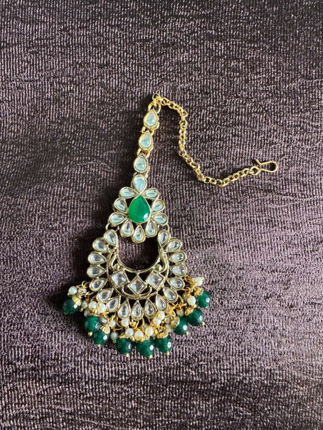 Indian Bridal Jewellery Set - Choker, Earrings, Tikka, Nath - photo 3
