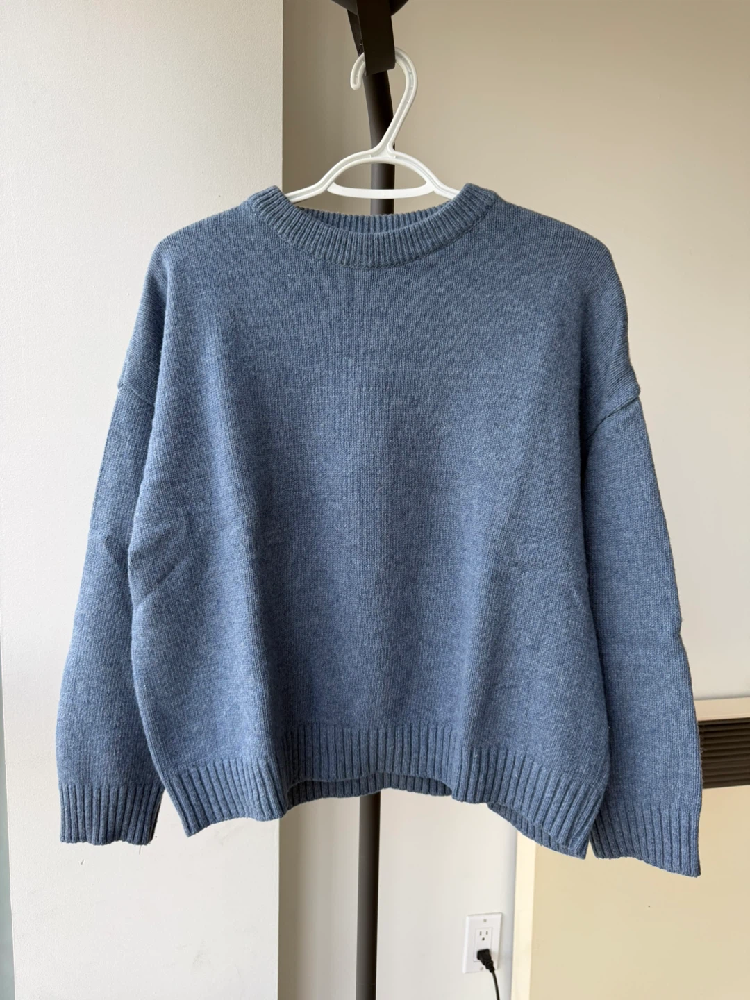 Soft Blue Knit Sweater｜Relaxed Cozy Crewneck Pullover