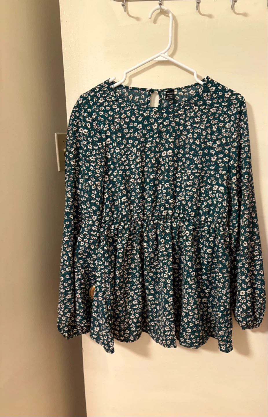 Shein Floral Print Long Sleeve Blouse