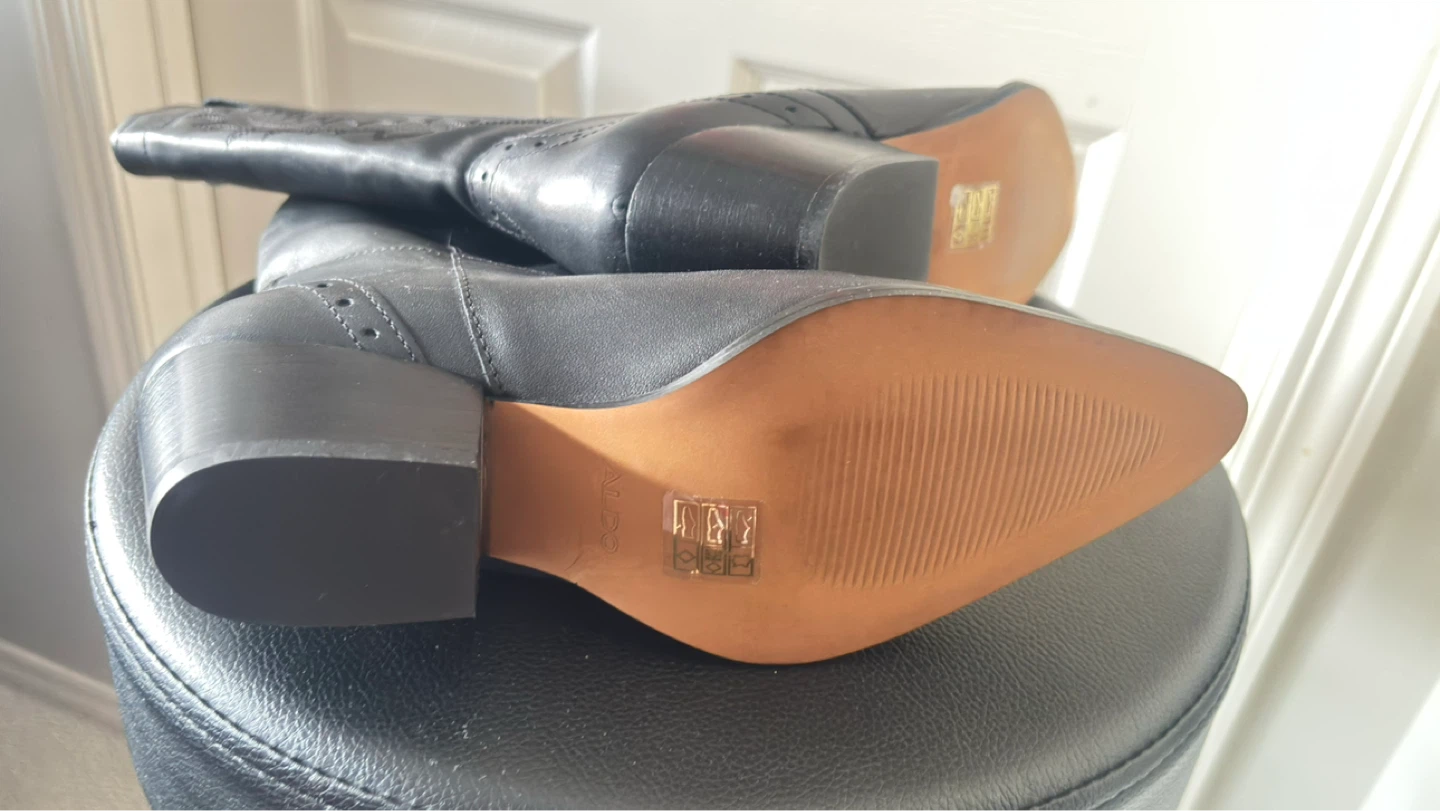 ALDO Black Leather Cowboy Boots - photo 4
