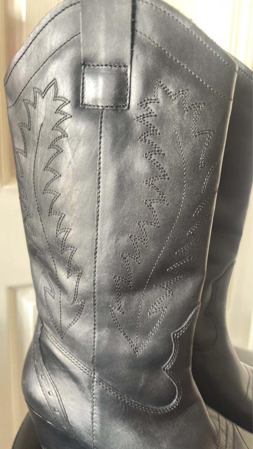 ALDO Black Leather Cowboy Boots - photo 5