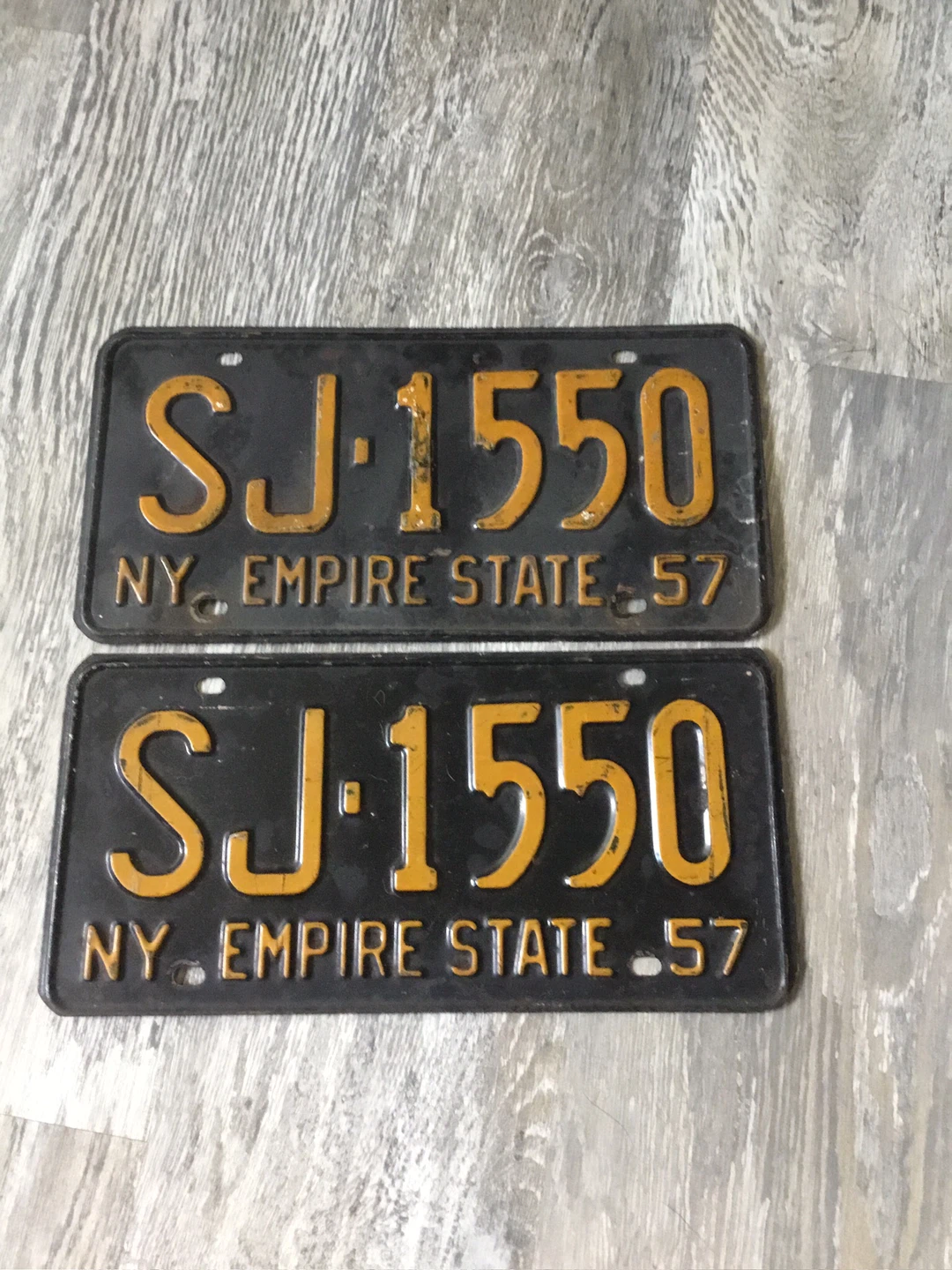 Antique 1957 New York License Plates
