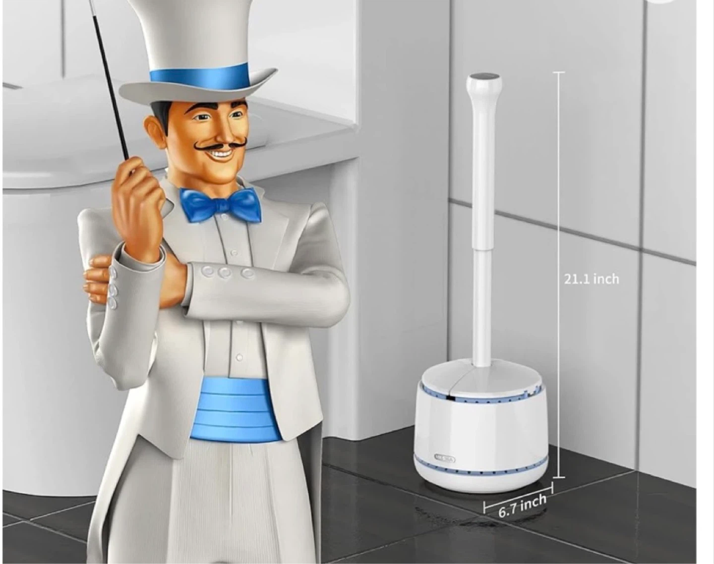 MR. SIGA Premium Toilet Plunger with Holder - photo 3