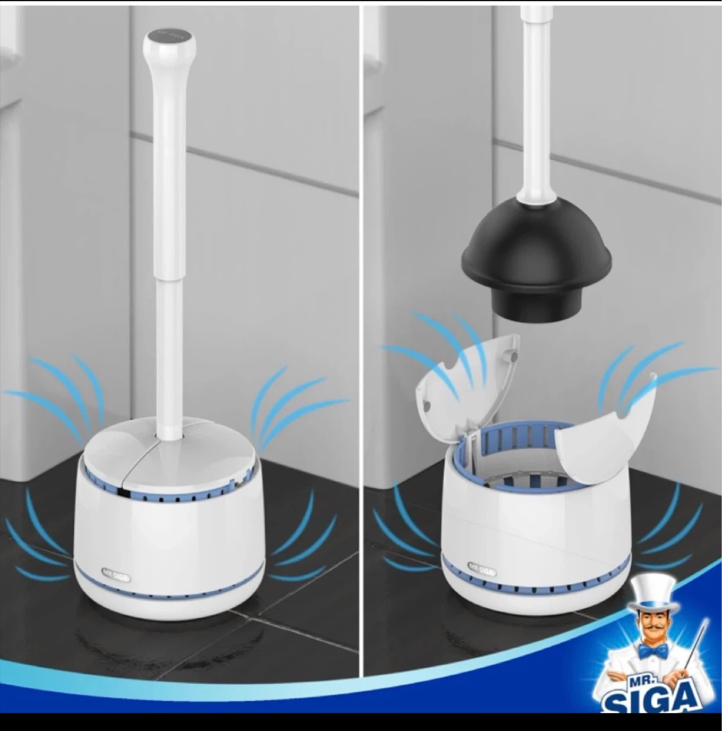 MR. SIGA Premium Toilet Plunger with Holder - photo 5