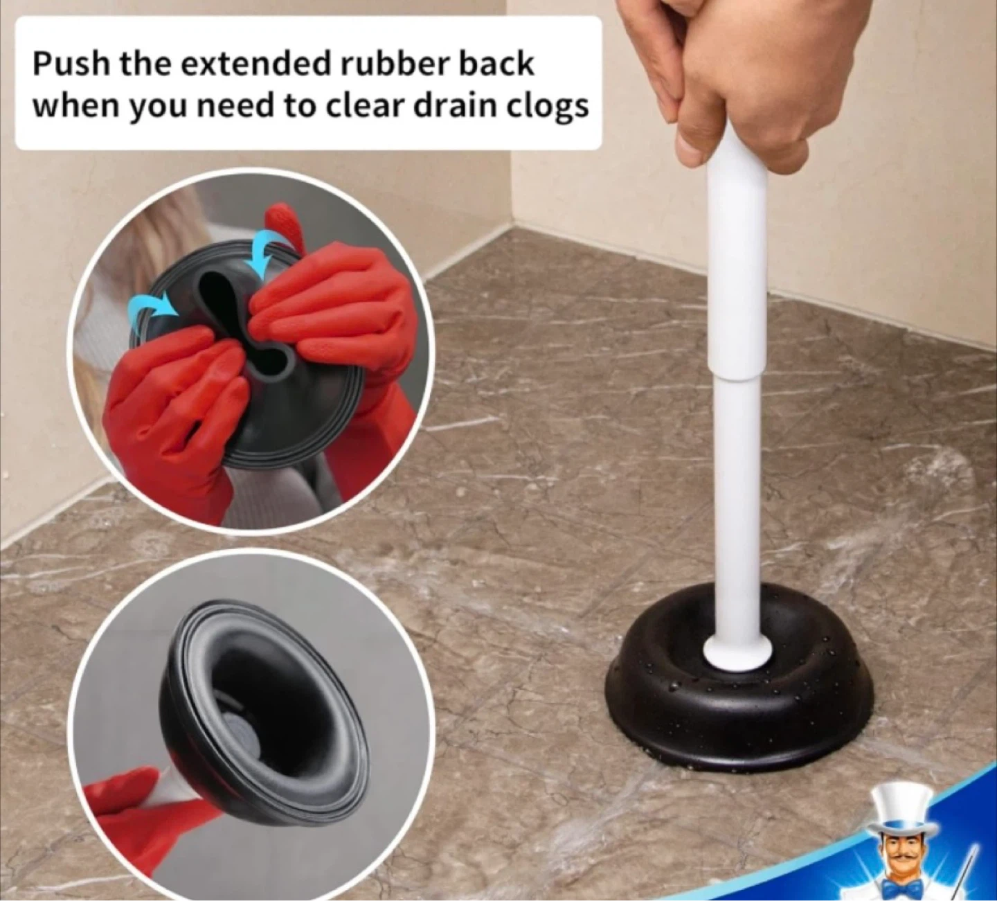 MR. SIGA Premium Toilet Plunger with Holder - photo 2