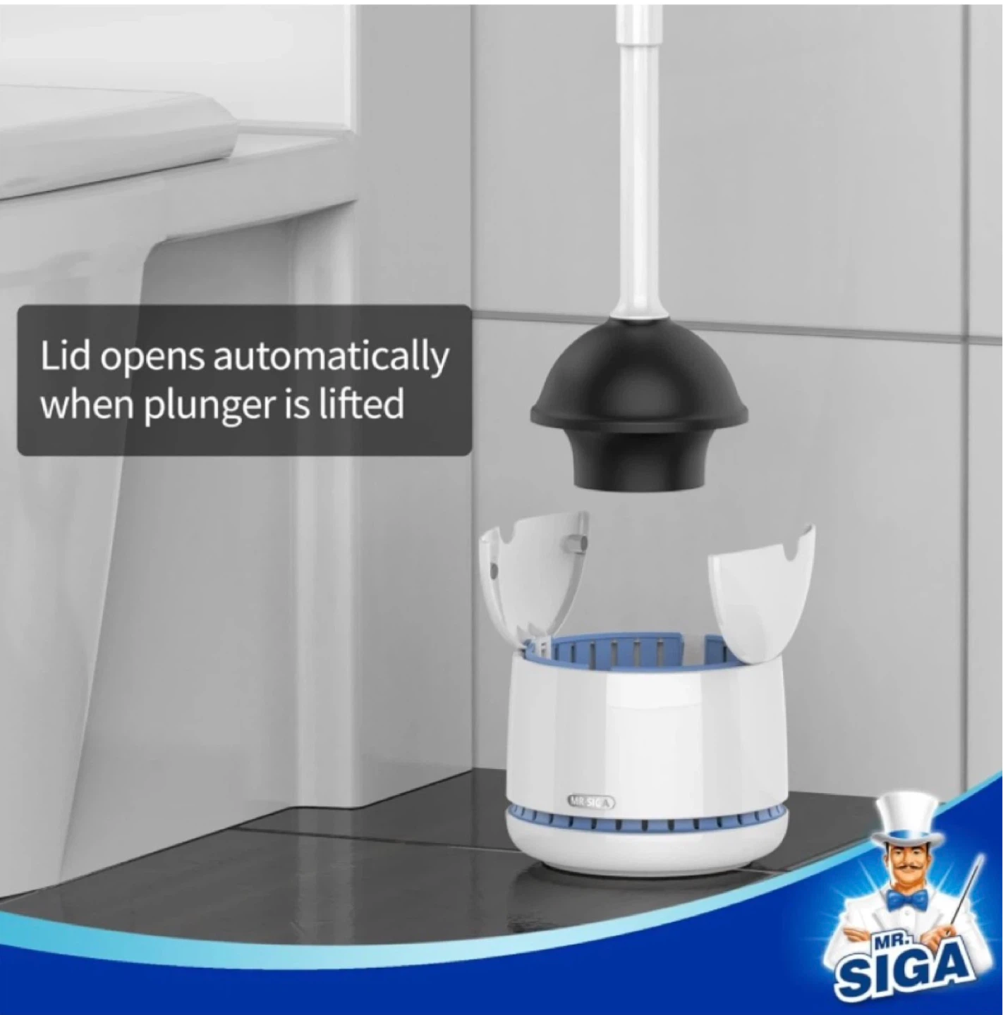 MR. SIGA Premium Toilet Plunger with Holder - photo 4