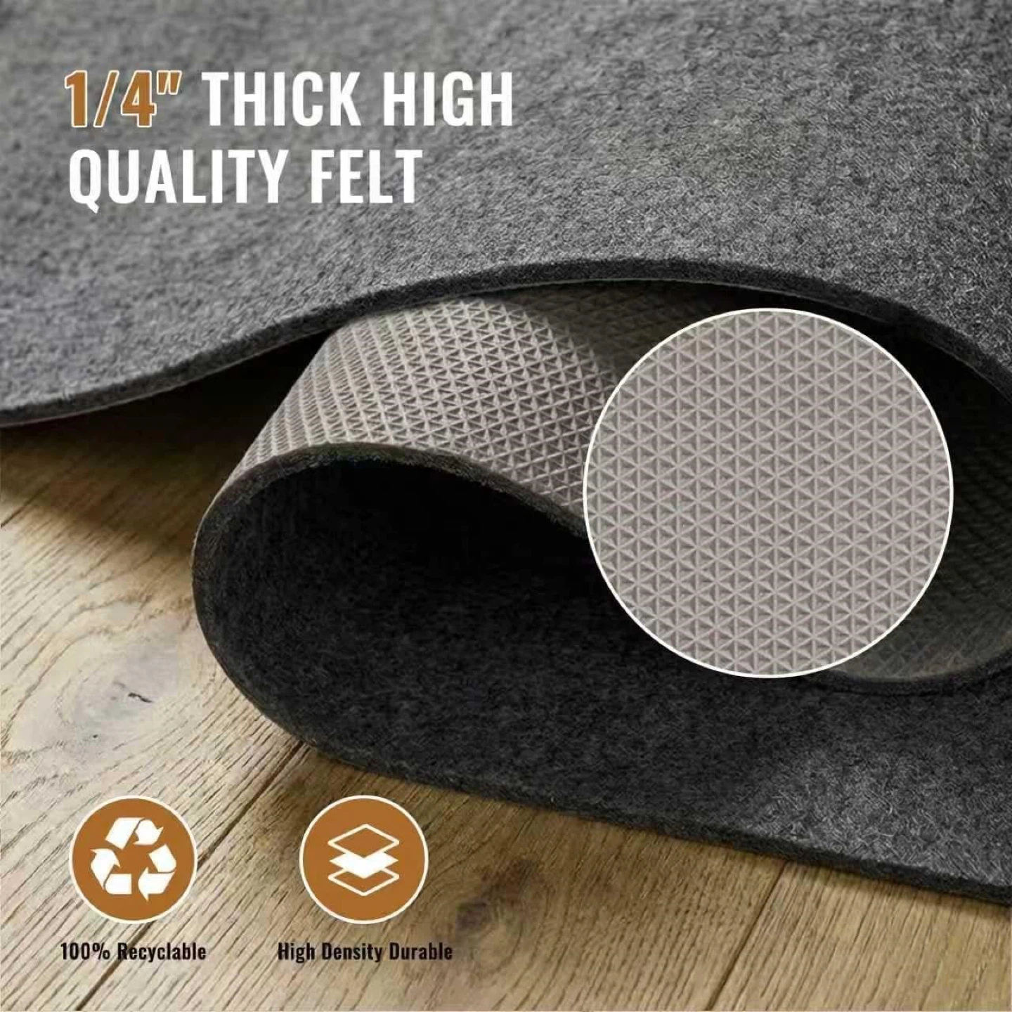6x9ft Thick Felt Rug Gripper, 6 x 9 - photo 2