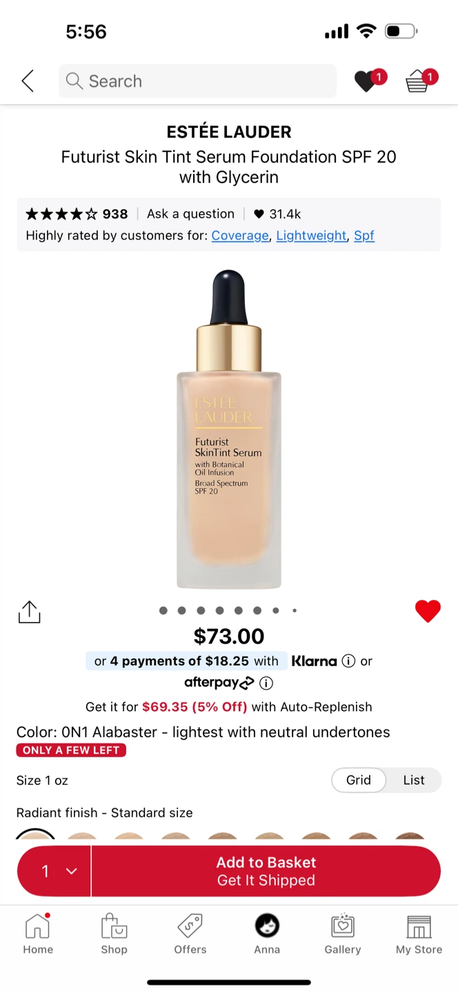 Estée Lauder Futurist Skin Tint Serum SPF 20 Foundation - photo 2
