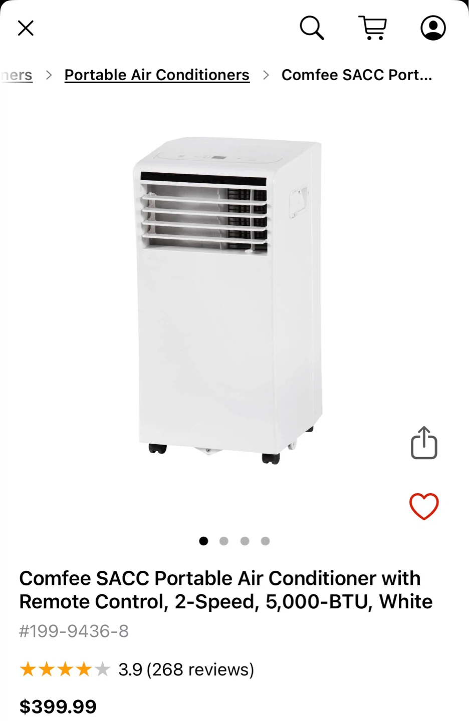 Brand new sealed pack potable air conditioner