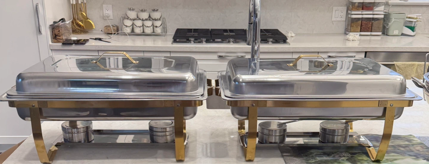 Stainless Steel Chafing Dish with Gold Accents - photo 2