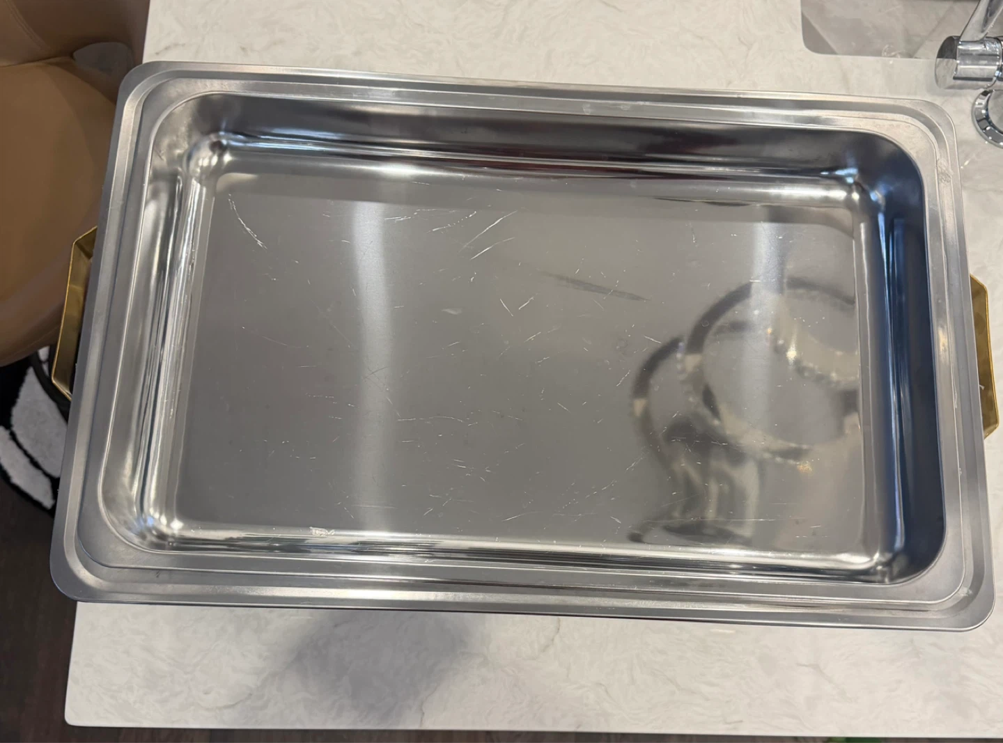 Stainless Steel Chafing Dish with Gold Accents - photo 5