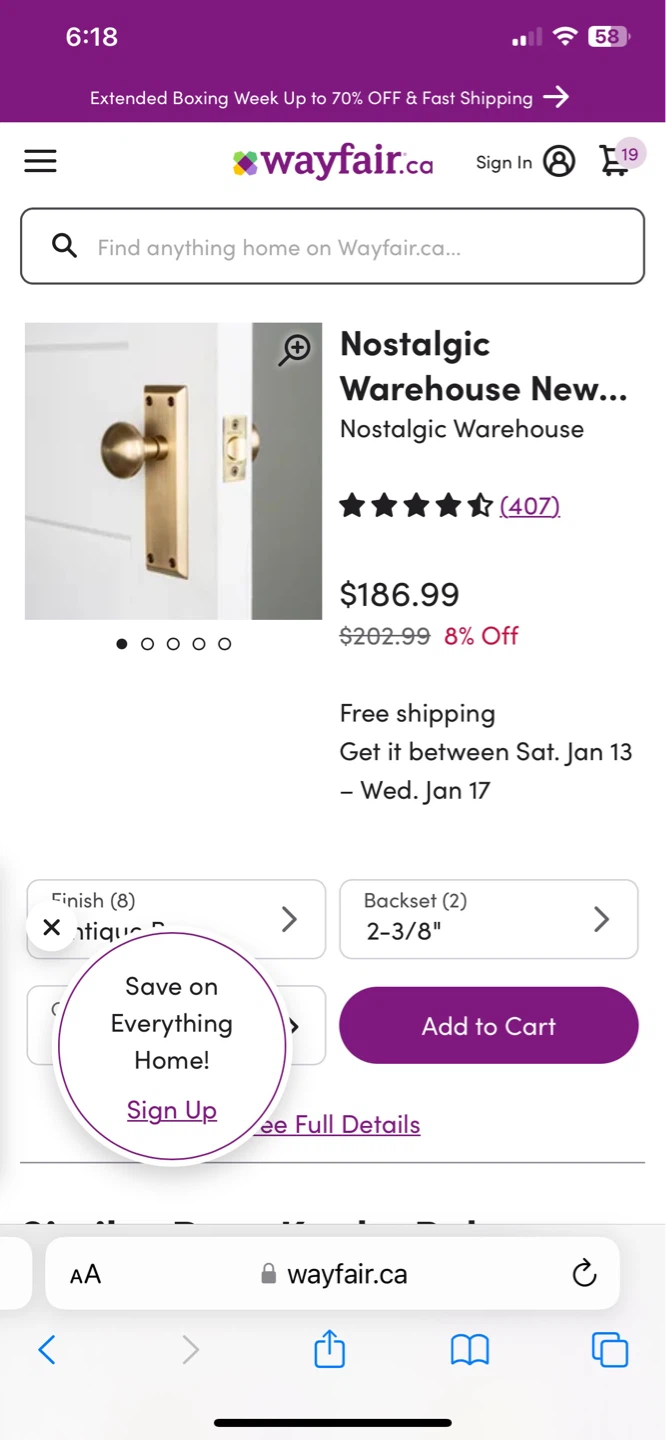 Nostalgic Warehouse Antique Brass Door Knob Set