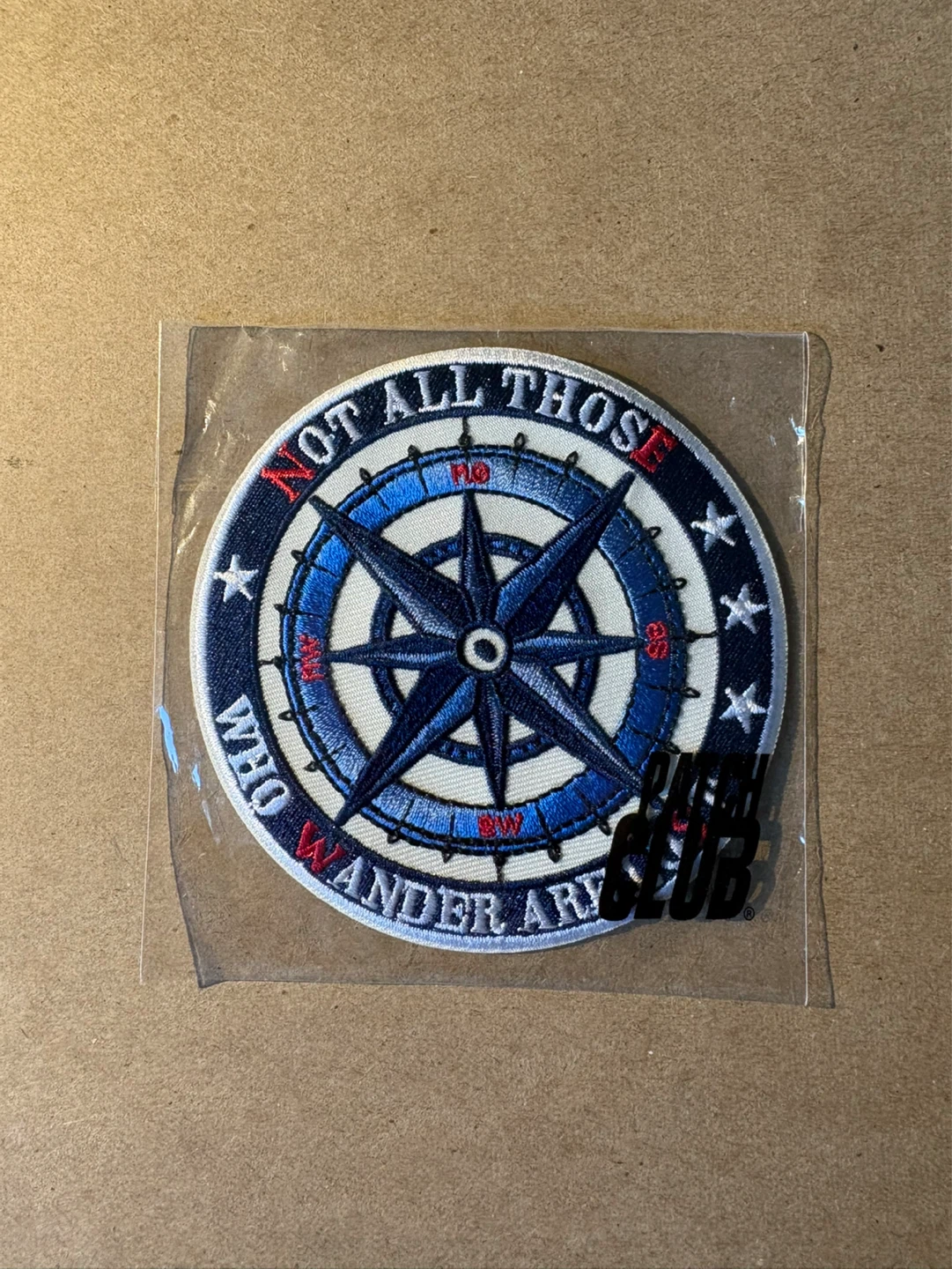 Compass "Not All Those Who Wander Are Lost" Embroidered Patch