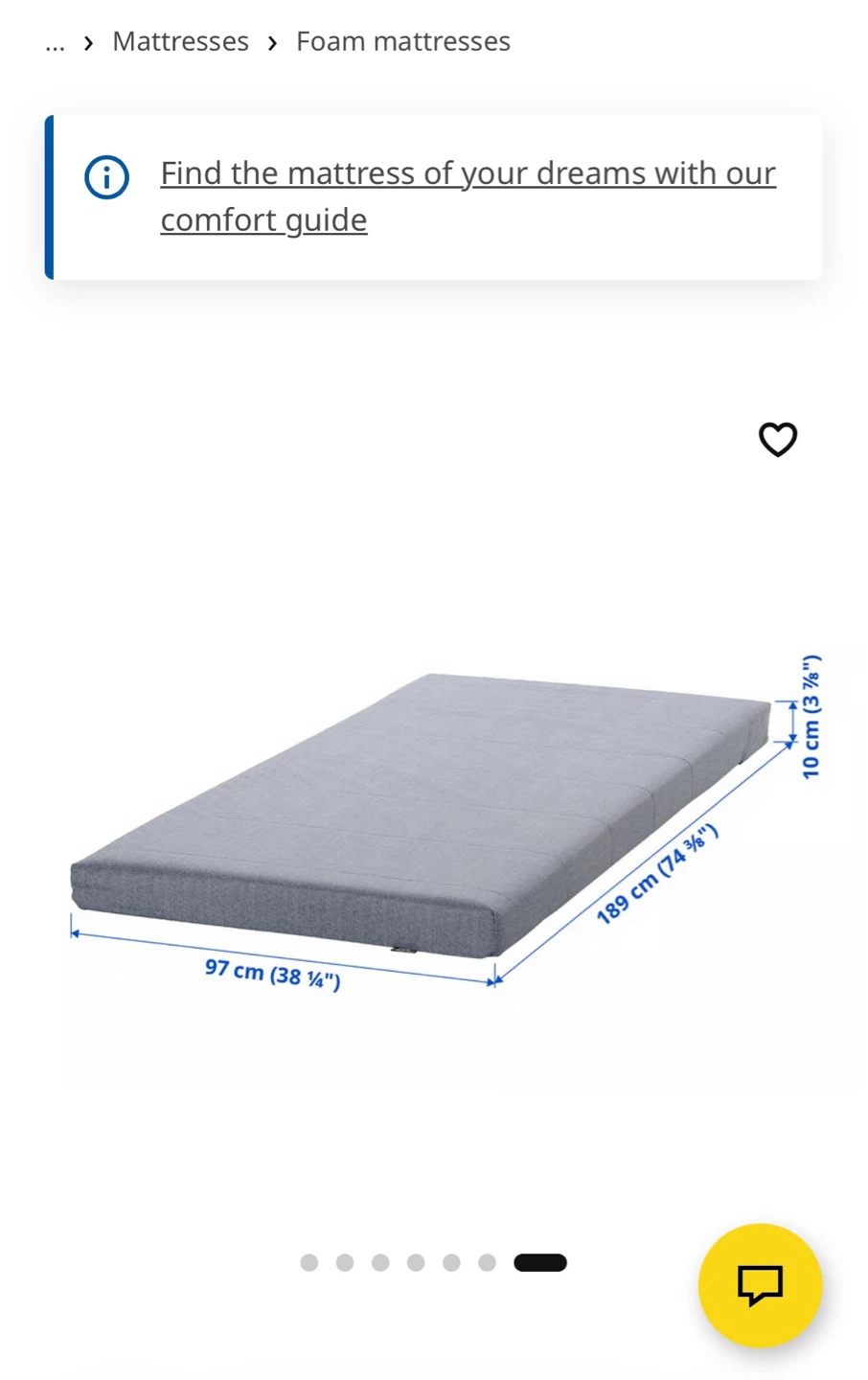 IKEA Firm Twin Foam Mattress - ÅGOTNES