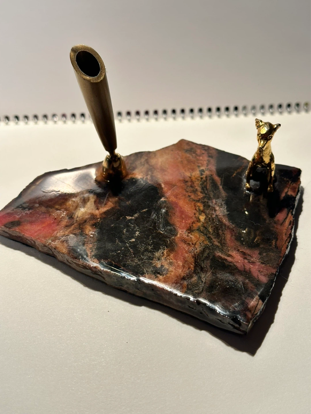 Vintage stone pen holder