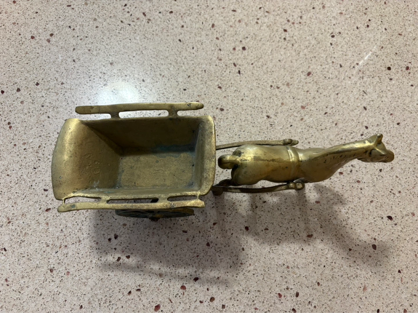 Vintage Brass Horse and Cart Figurine - photo 2