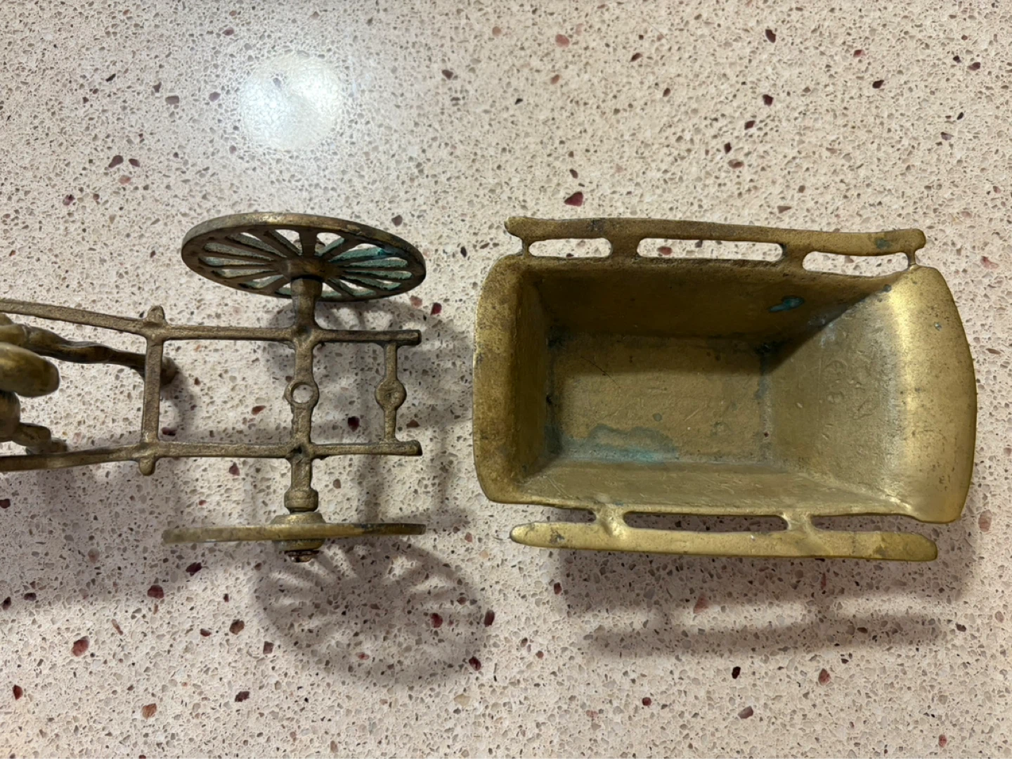 Vintage Brass Horse and Cart Figurine - photo 4