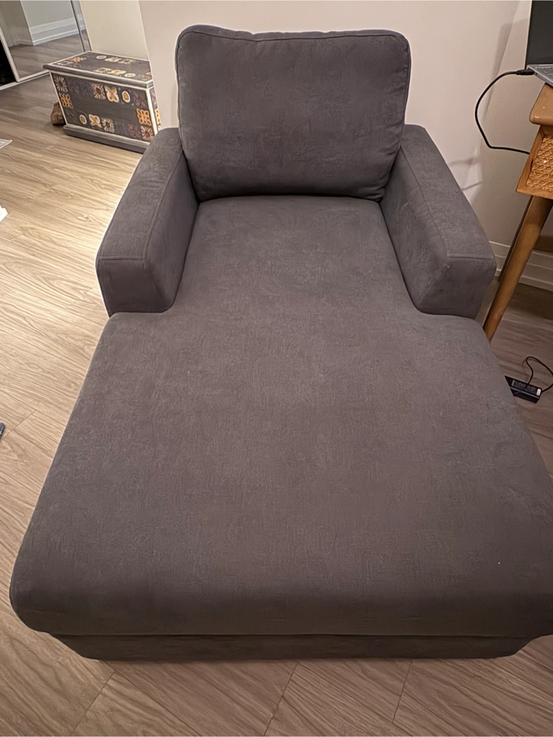 Structube Grey Chaise Lounge Chair - photo 3