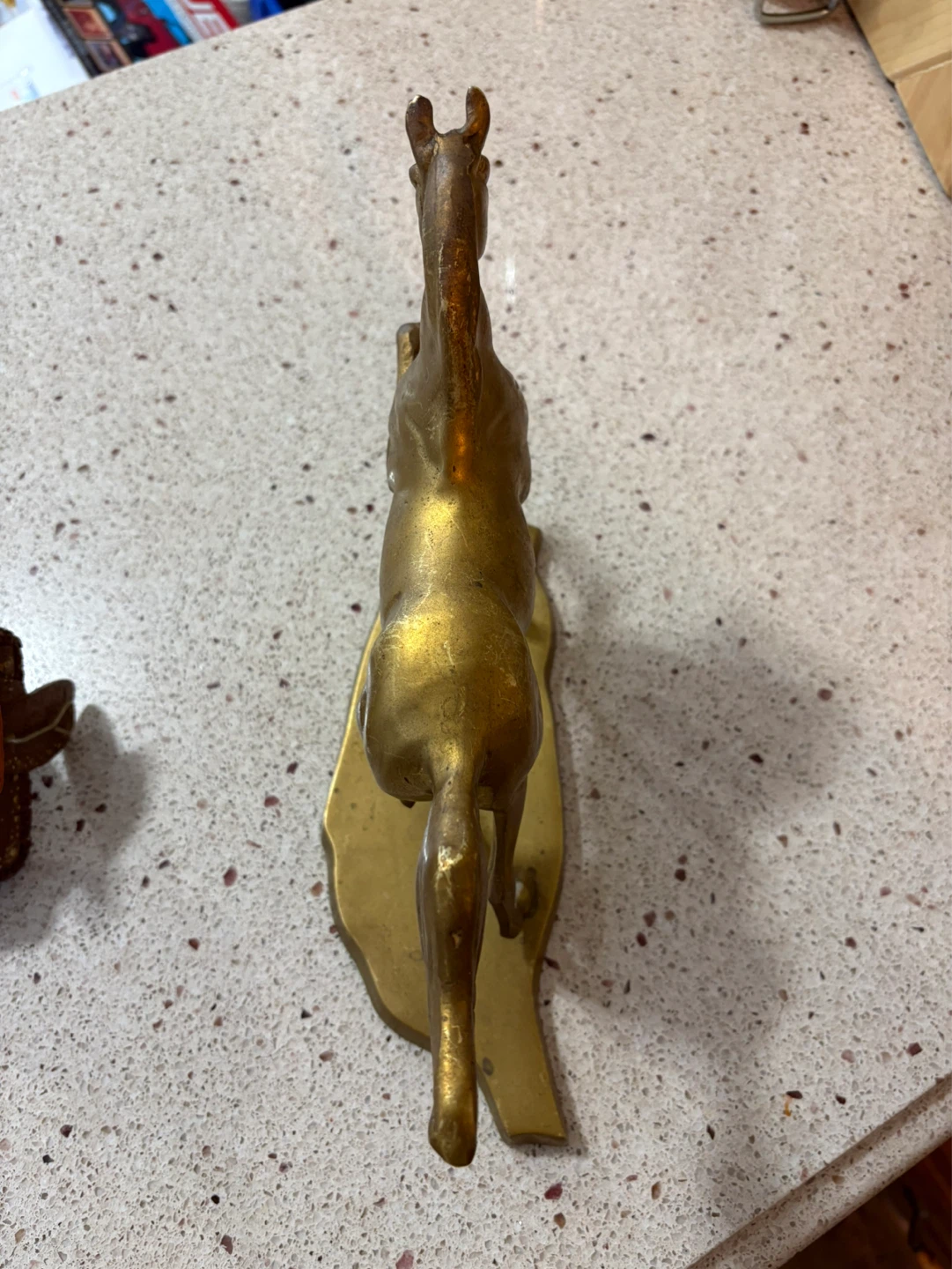 Vintage Brass Horse Figurine with Saddle - photo 5
