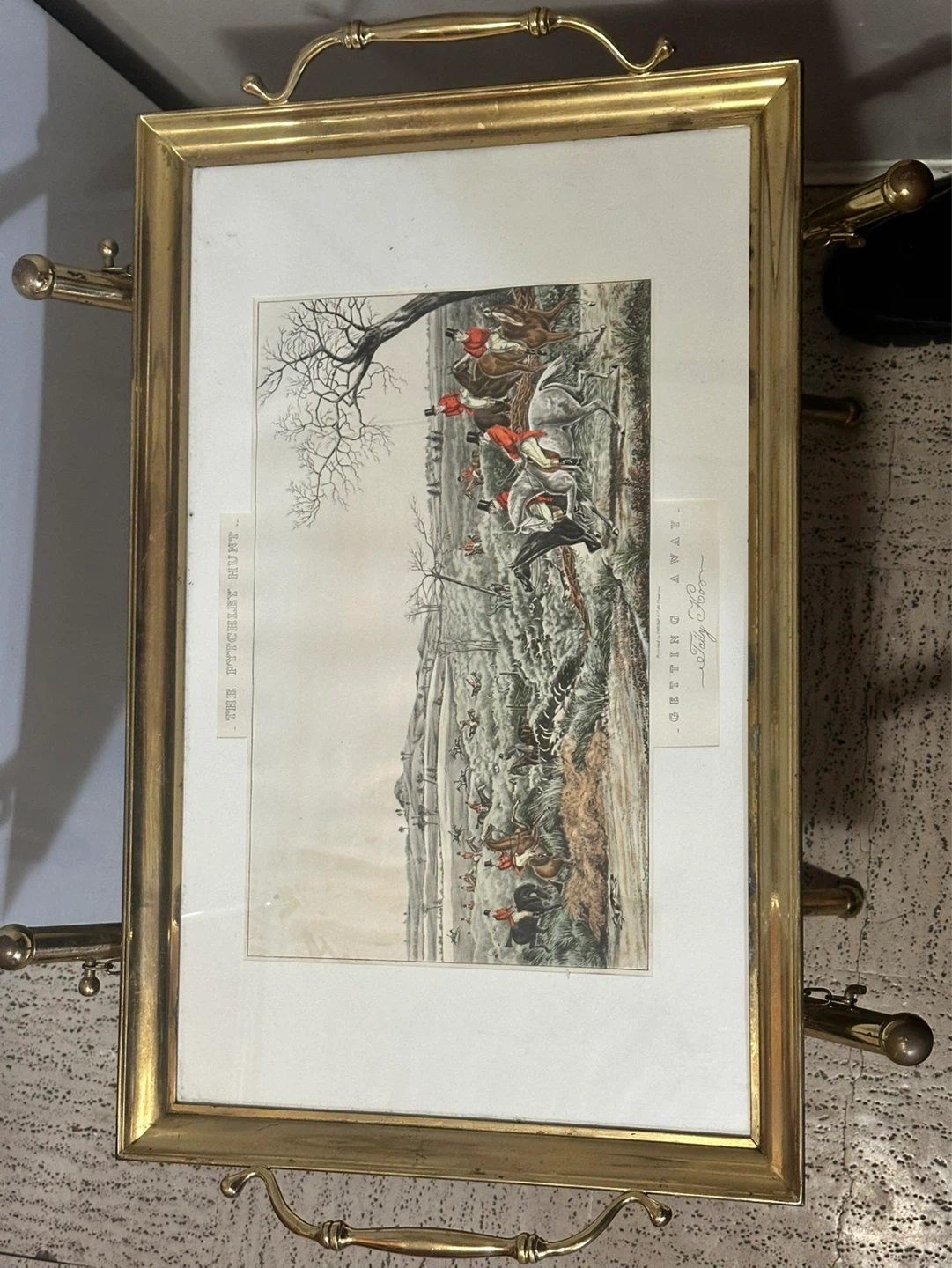 Rainy Brass Tablet Table attributed to Maison Bagues 1970s - photo 2