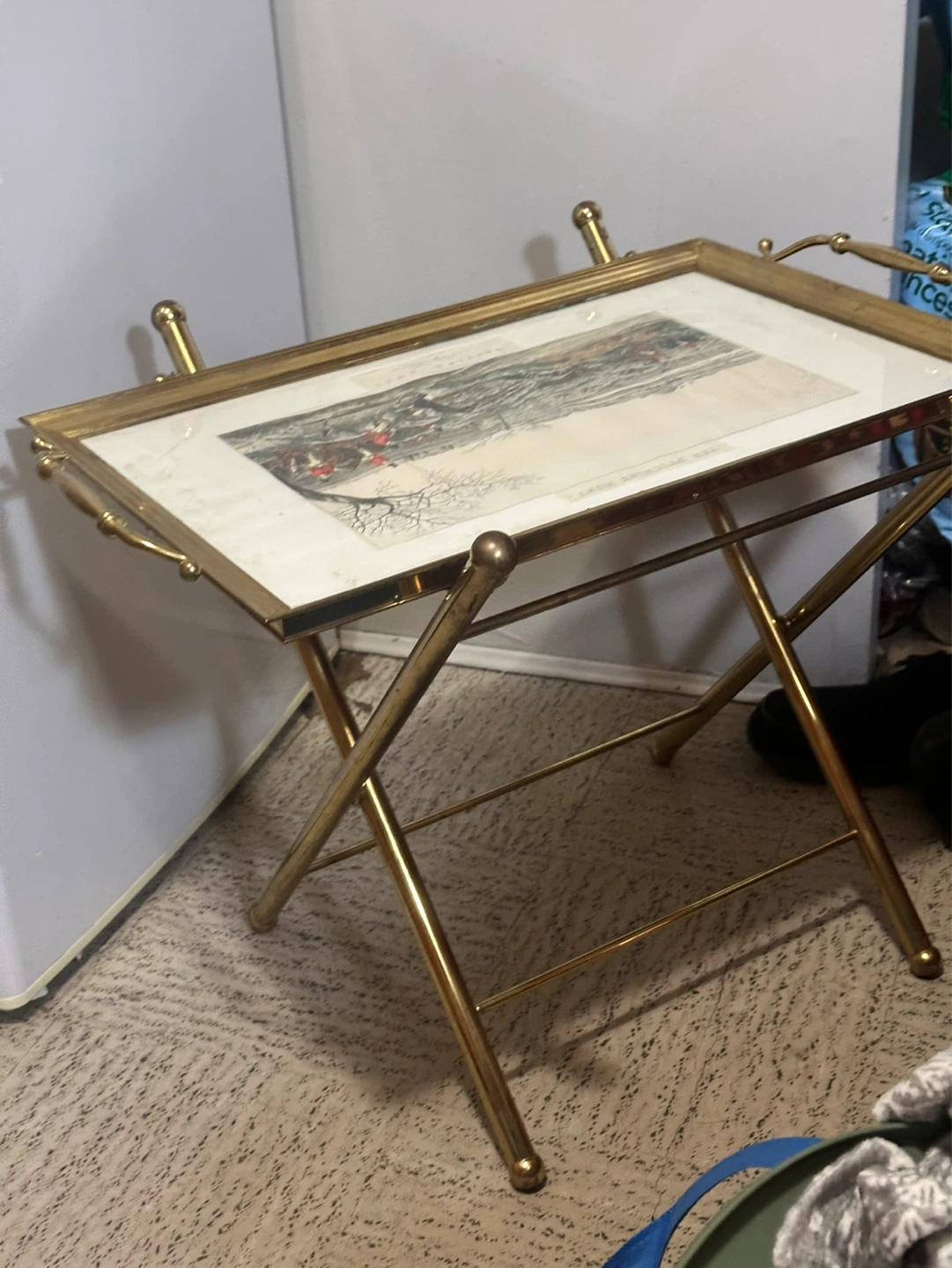 Rainy Brass Tablet Table attributed to Maison Bagues 1970s