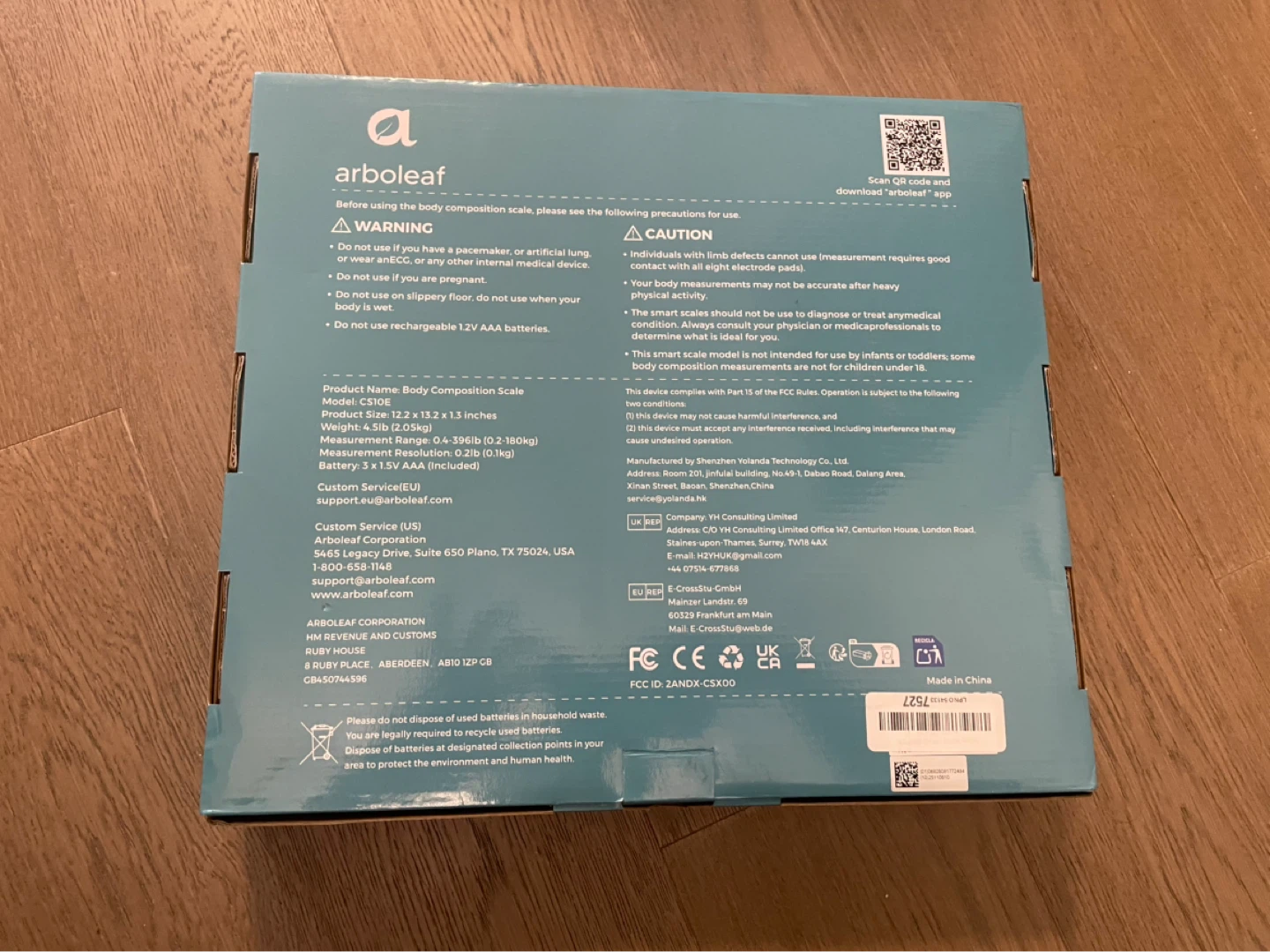 Arboleaf CS10E Eight-Electrode Body Composition Scale - photo 2
