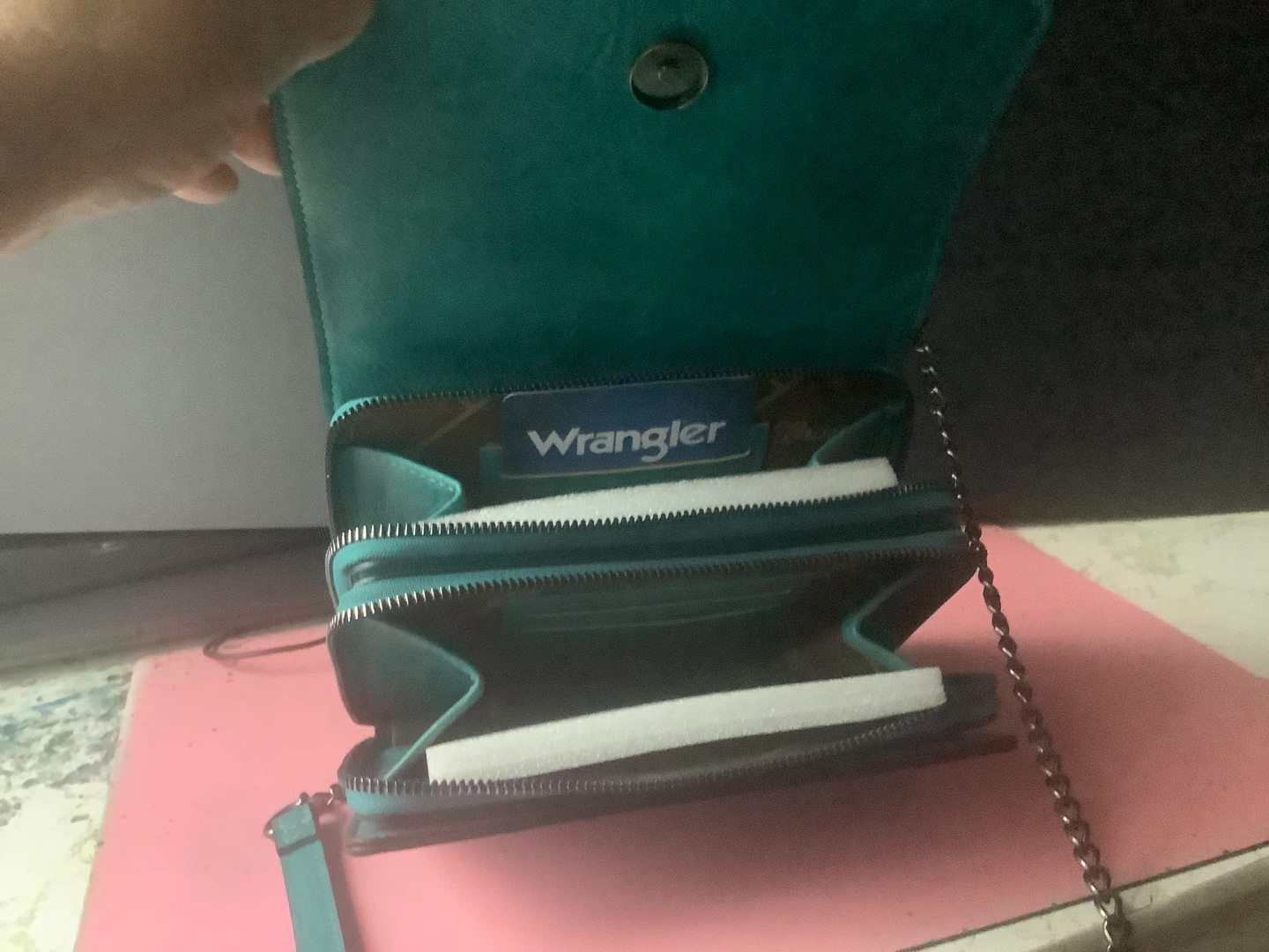 Teal Wrangler Shoulder Bag with Chain Strap - photo 3