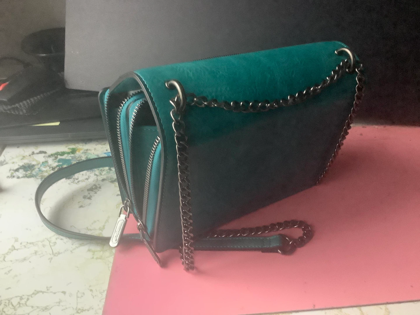 Teal Wrangler Shoulder Bag with Chain Strap - photo 2