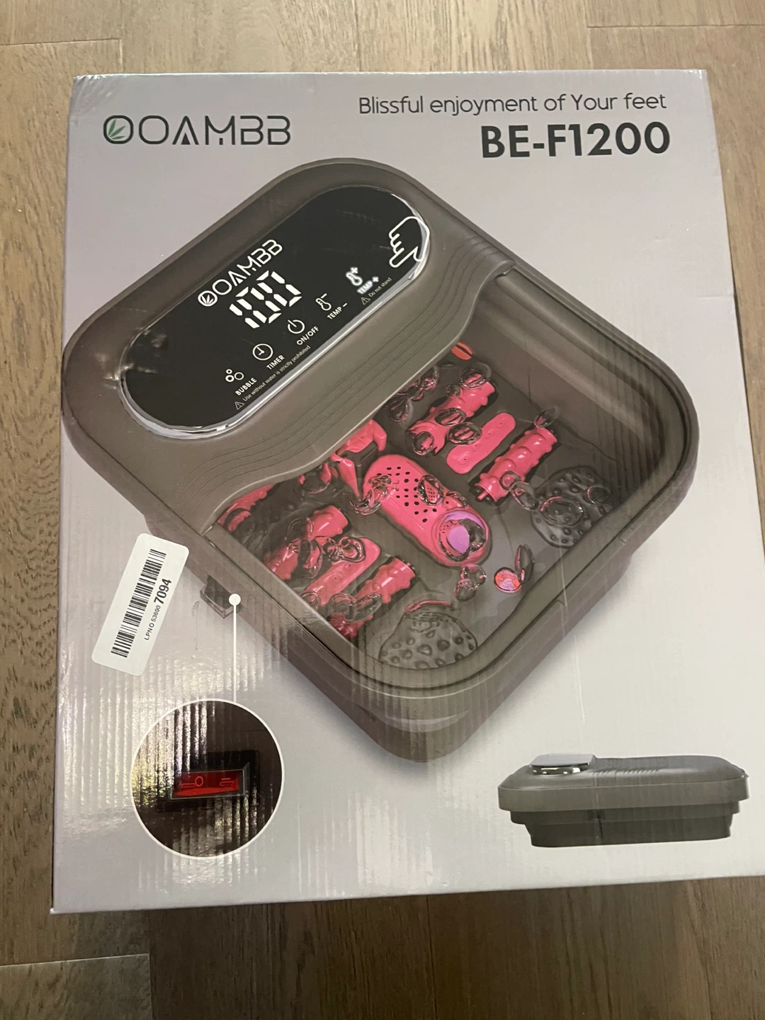 OAMBB XL Touch Screen Collapsible Foot Spa BE-F1200