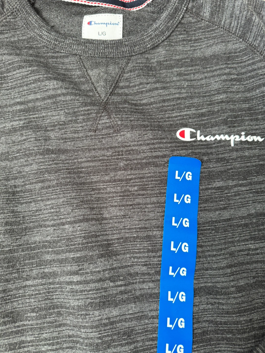 Champion Men's Grey Crewneck Sweatshirt - Size Large - photo 2