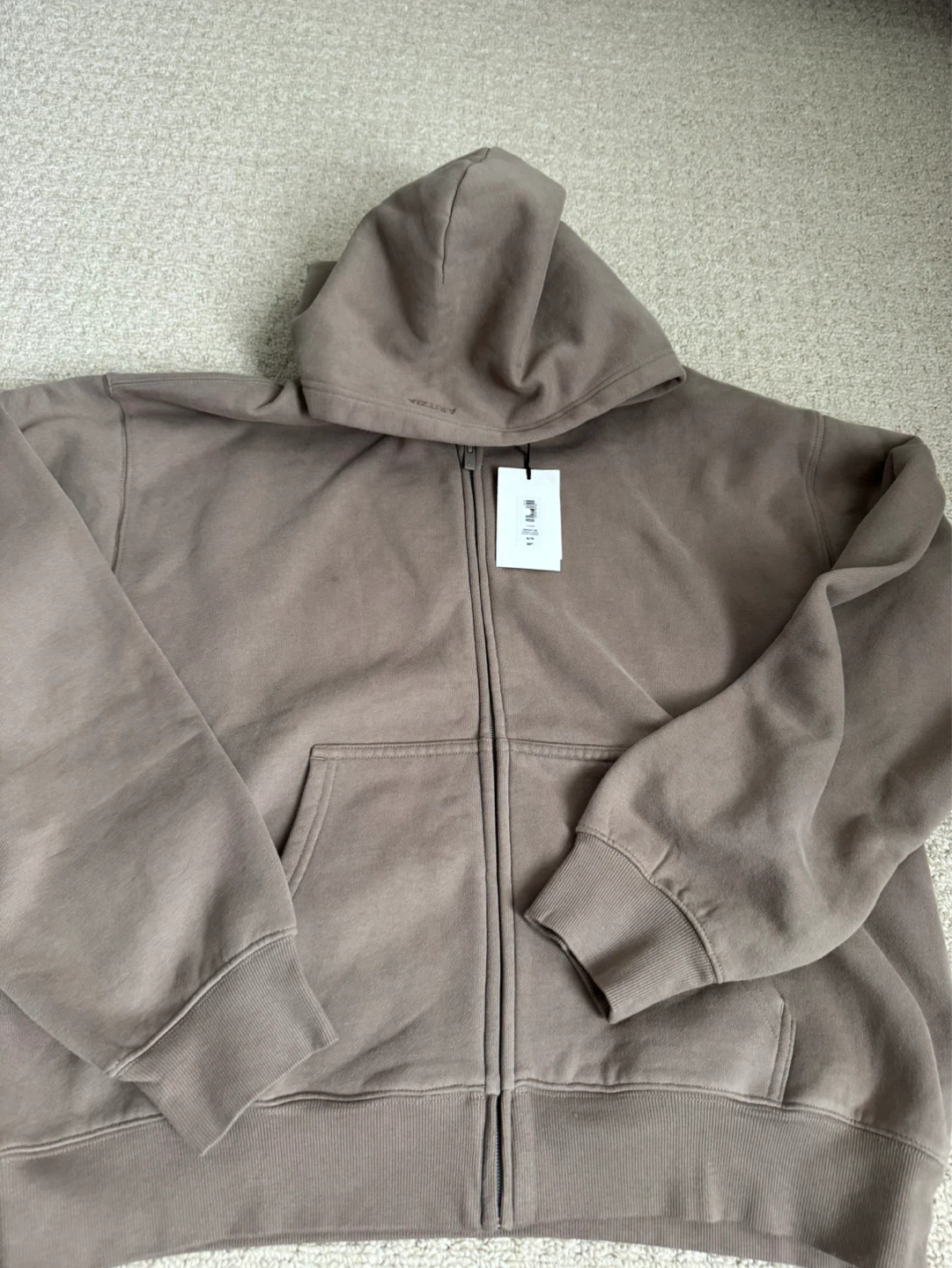 ARITZIA Tna "Perfect Zip" Hoodie - Taupe - XL/TG