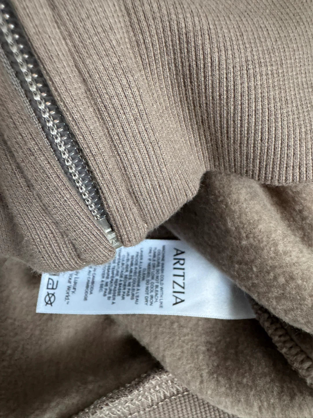 ARITZIA Tna "Perfect Zip" Hoodie - Taupe - XL/TG - photo 3
