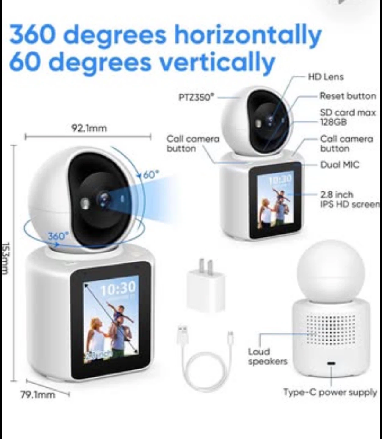 2K HD Baby Monitor Camera with 120 Degree View - photo 5