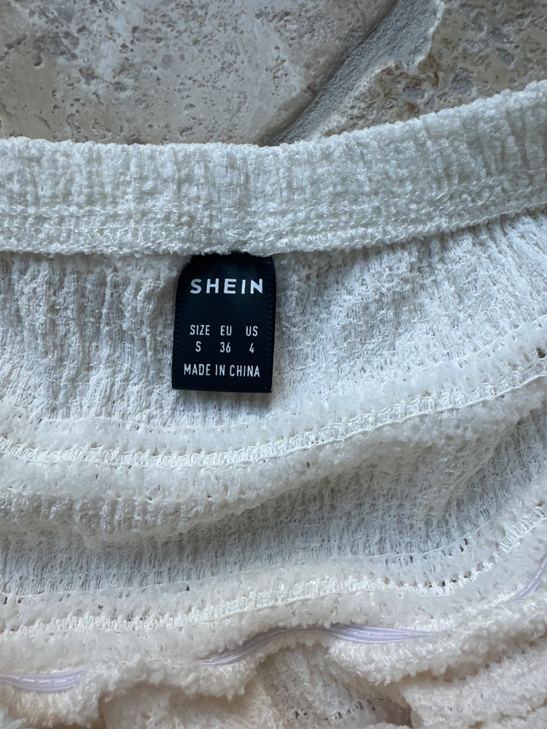 SHEIN Cream Textured Ruffle Shorts Size S - photo 2
