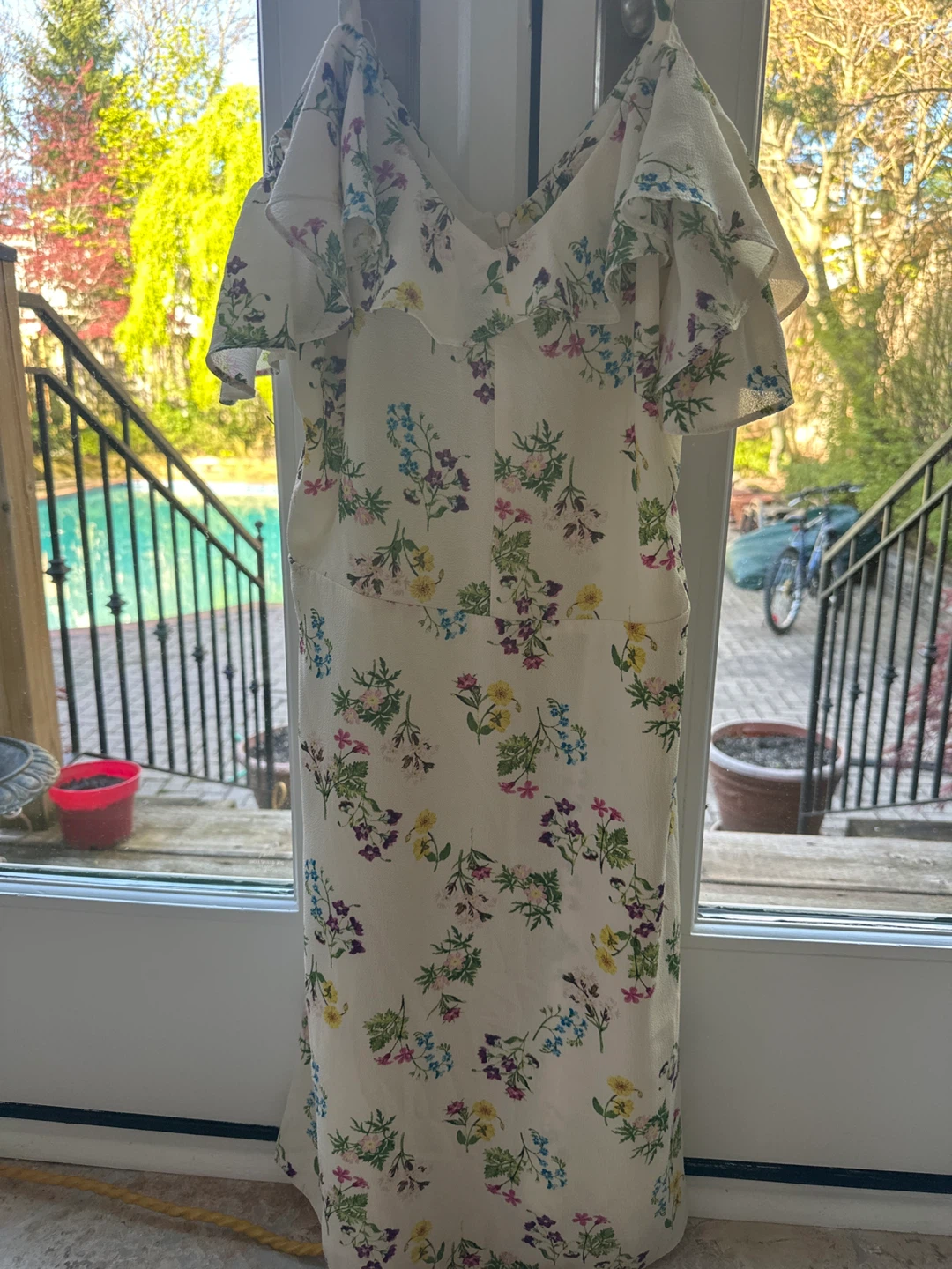 Floral Print Ruffle Strap Dress
