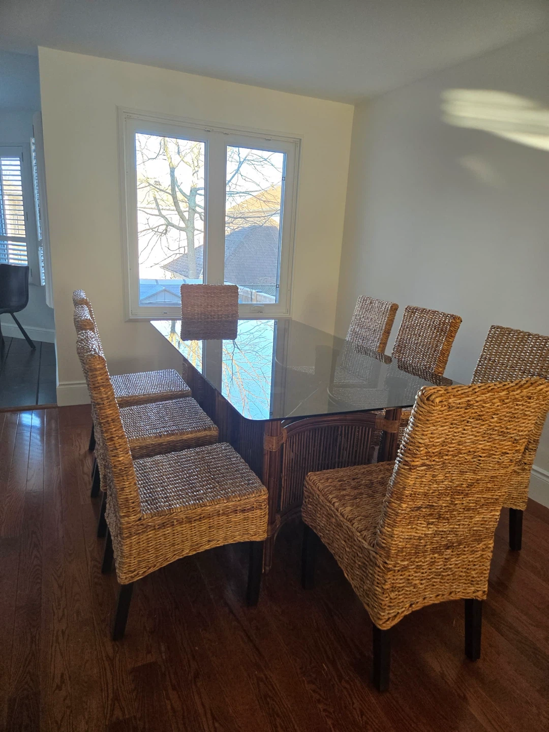 Rattan Dining Set with Glass Top Table and 8 Chairs - photo 3