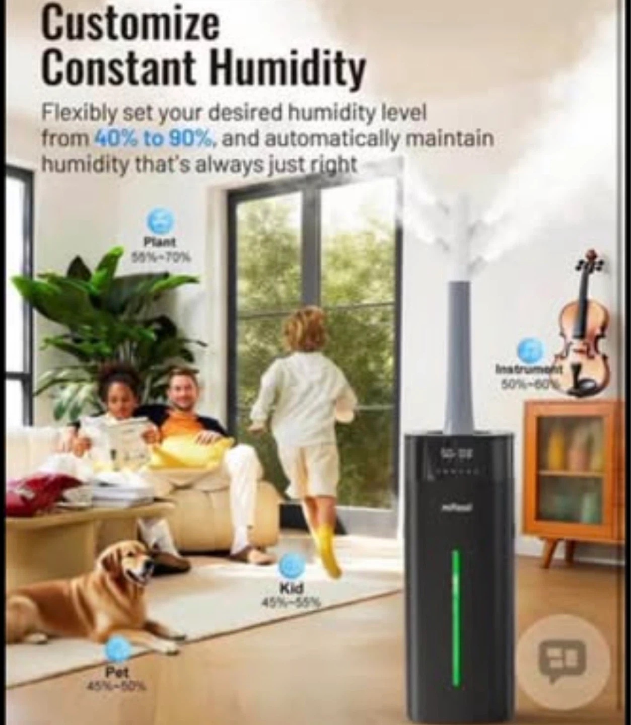 Mifasol Humidifier - Cool & Warm Mist, 5.3L Tank - photo 4