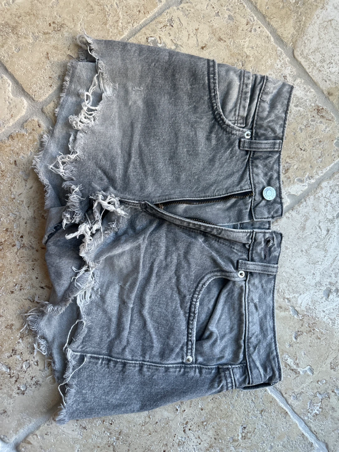Garage Denim Grey Festival Cutoff Shorts