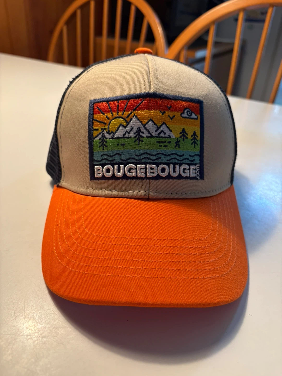 BOUGEBOUGE.COM Trucker Hat - Orange/Tan