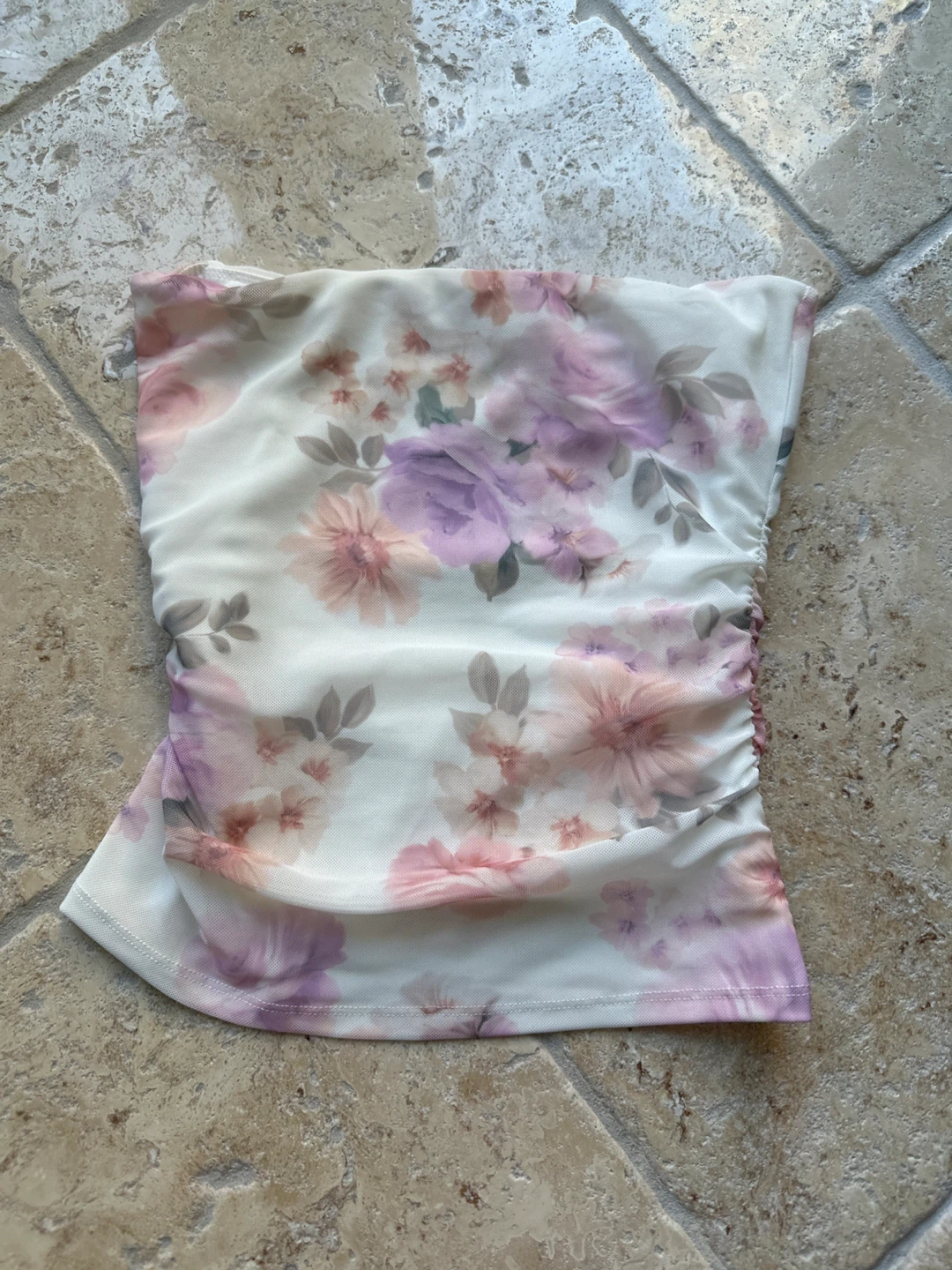 Garage Floral Ruched Tube Top TP/XS