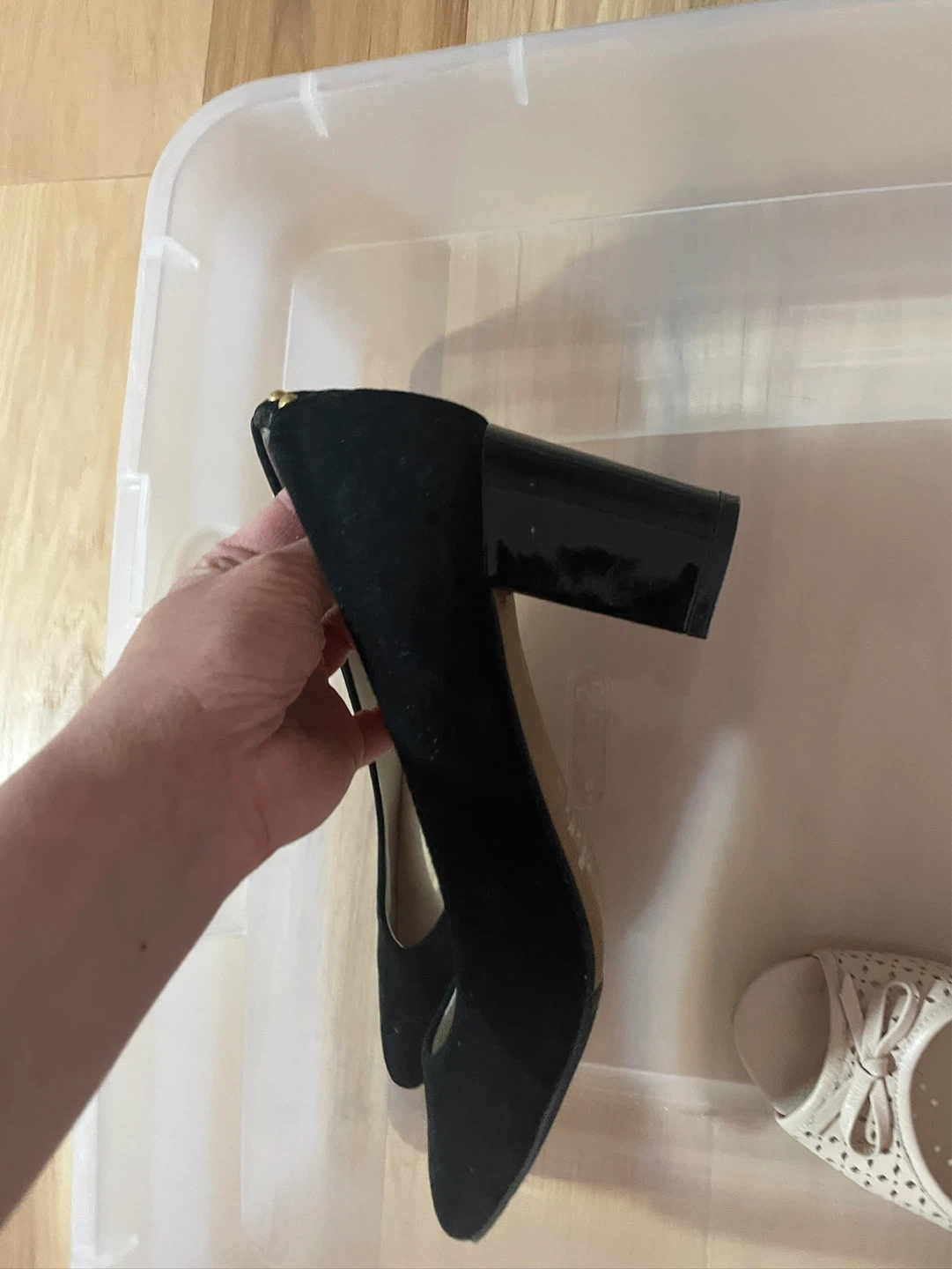 BASQUE Black Suede Block Heel Pumps Size 36 - photo 3
