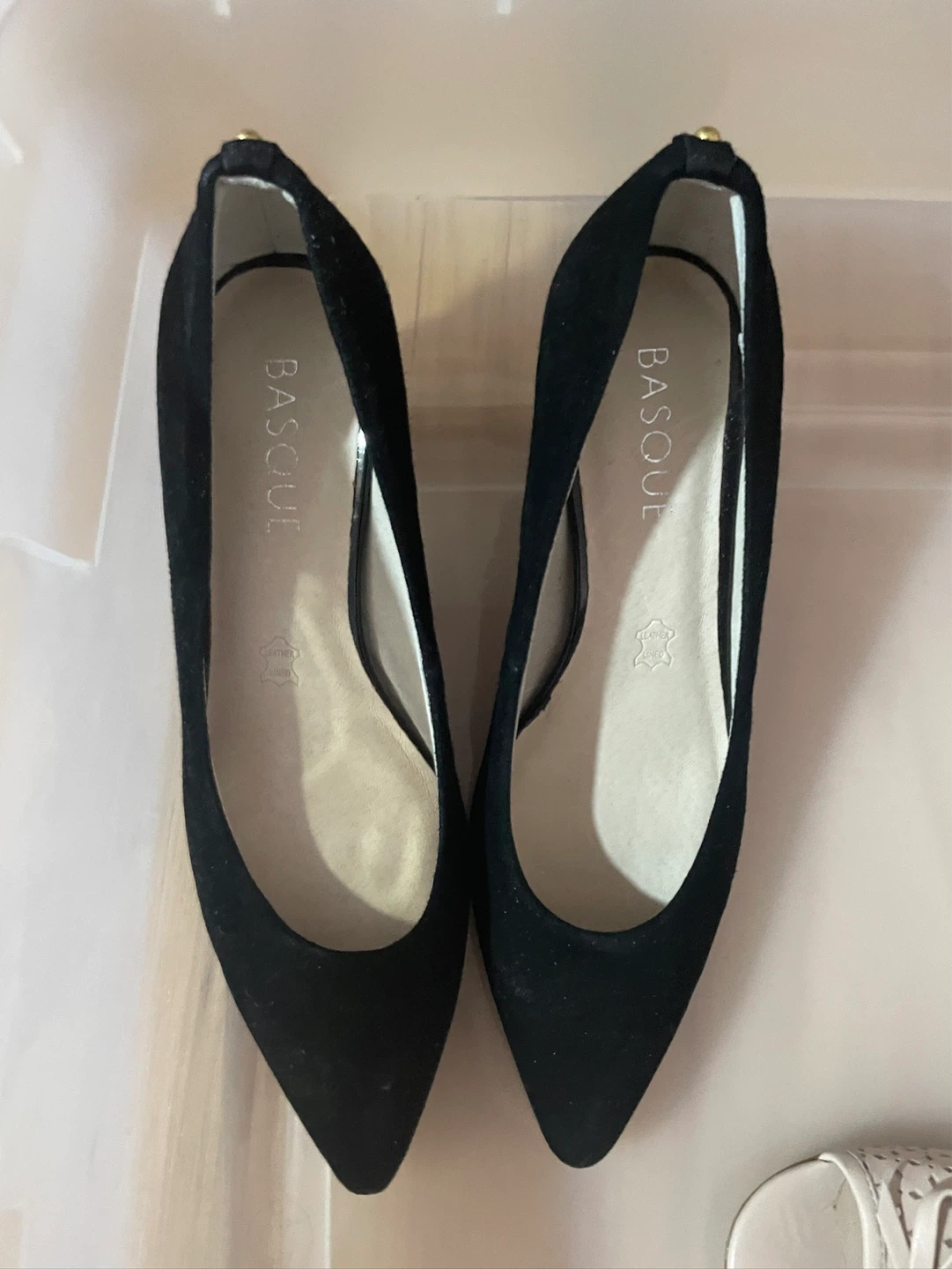 BASQUE Black Suede Block Heel Pumps Size 36 - photo 2