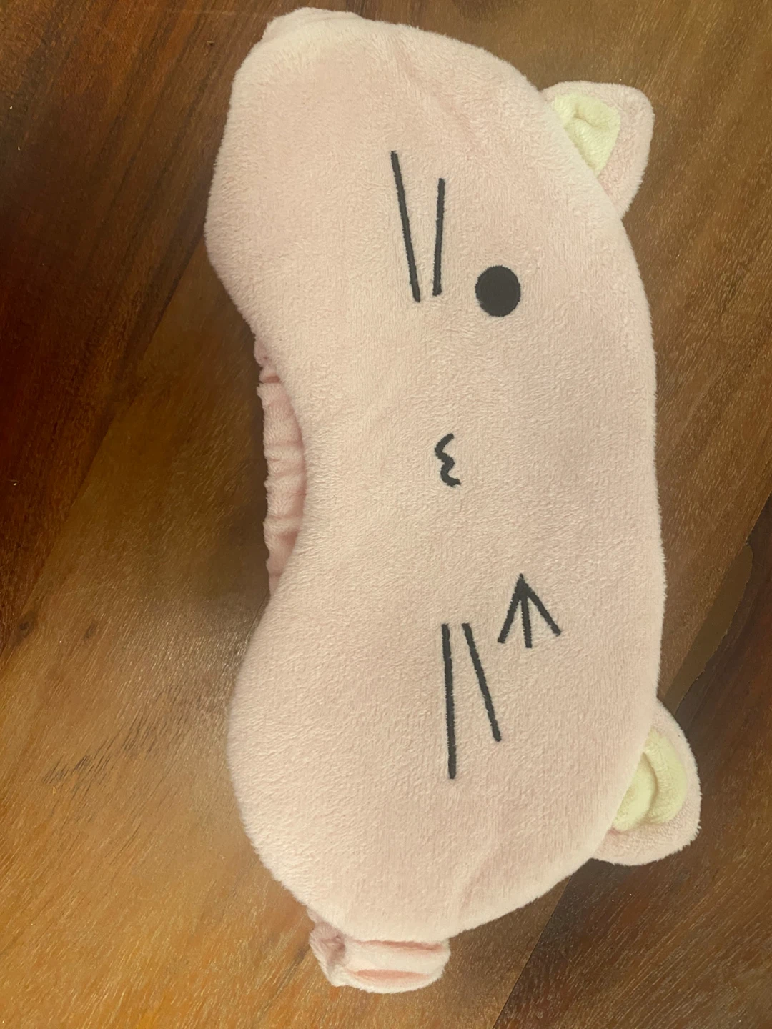 Pink Plush Cat Ear Sleep Mask