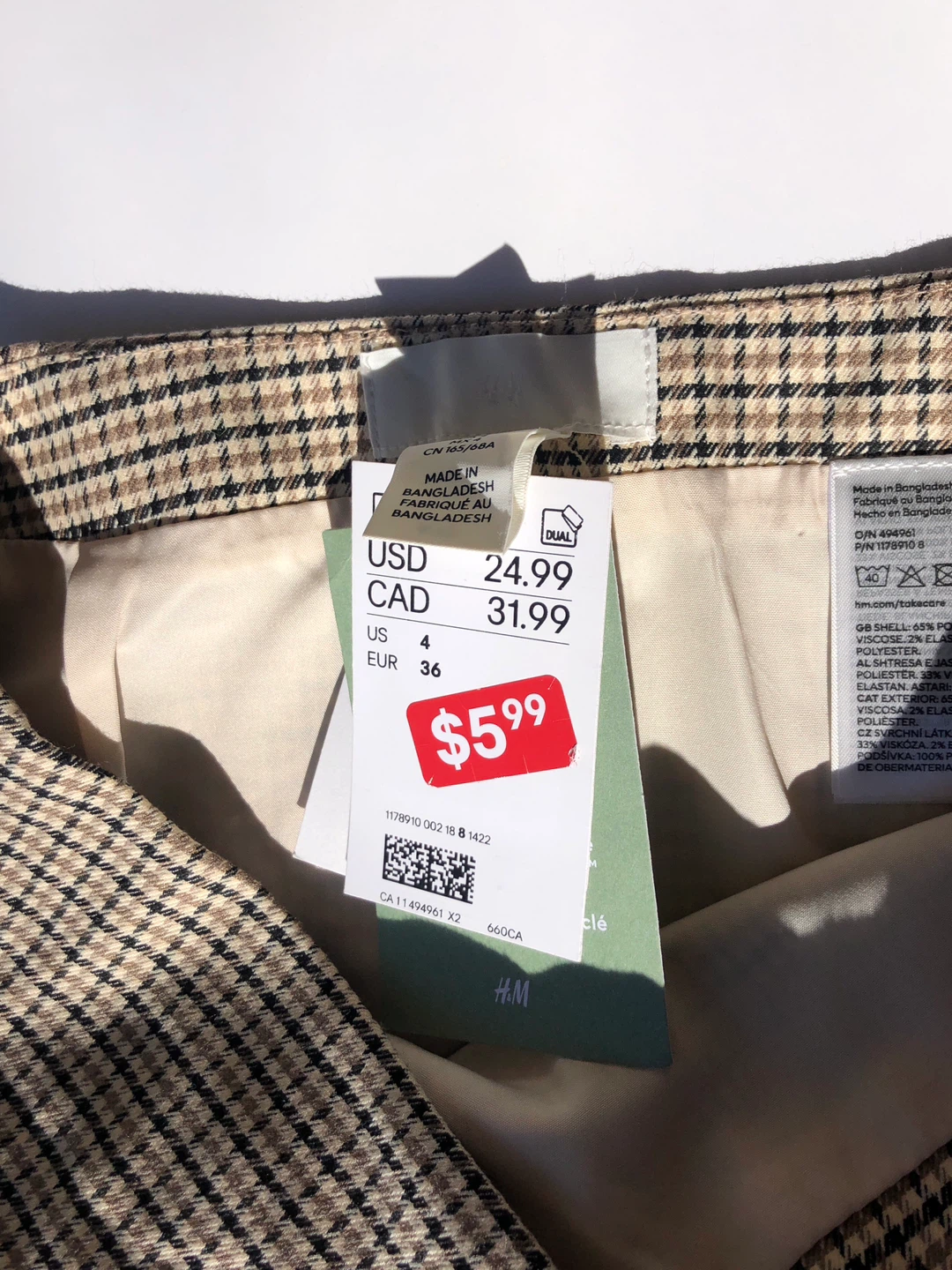 Two H&M Plaid Mini Skirt - Size 4 - photo 5