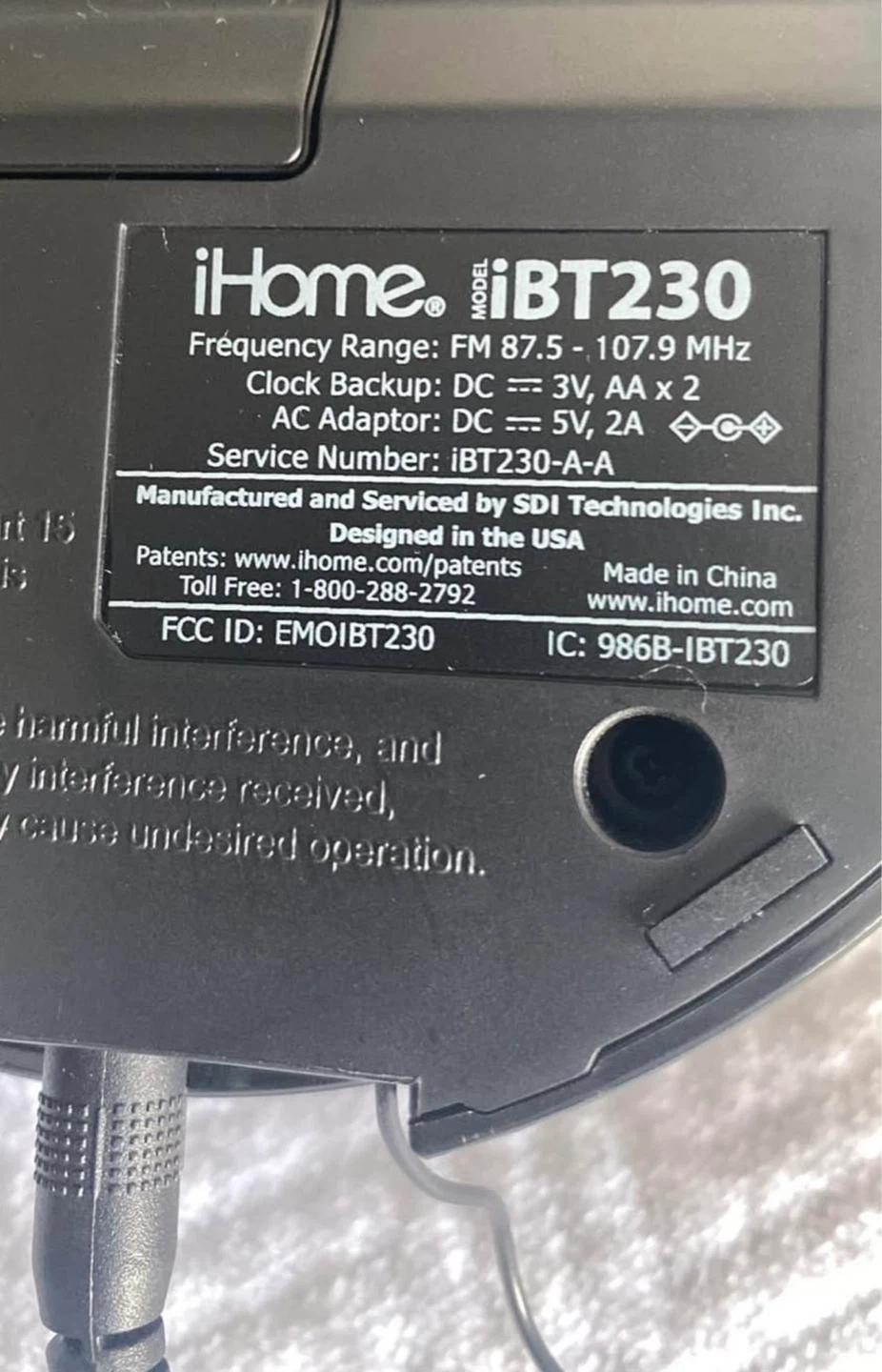 iHome iBT230 Bluetooth Alarm Clock Radio Speaker - photo 3