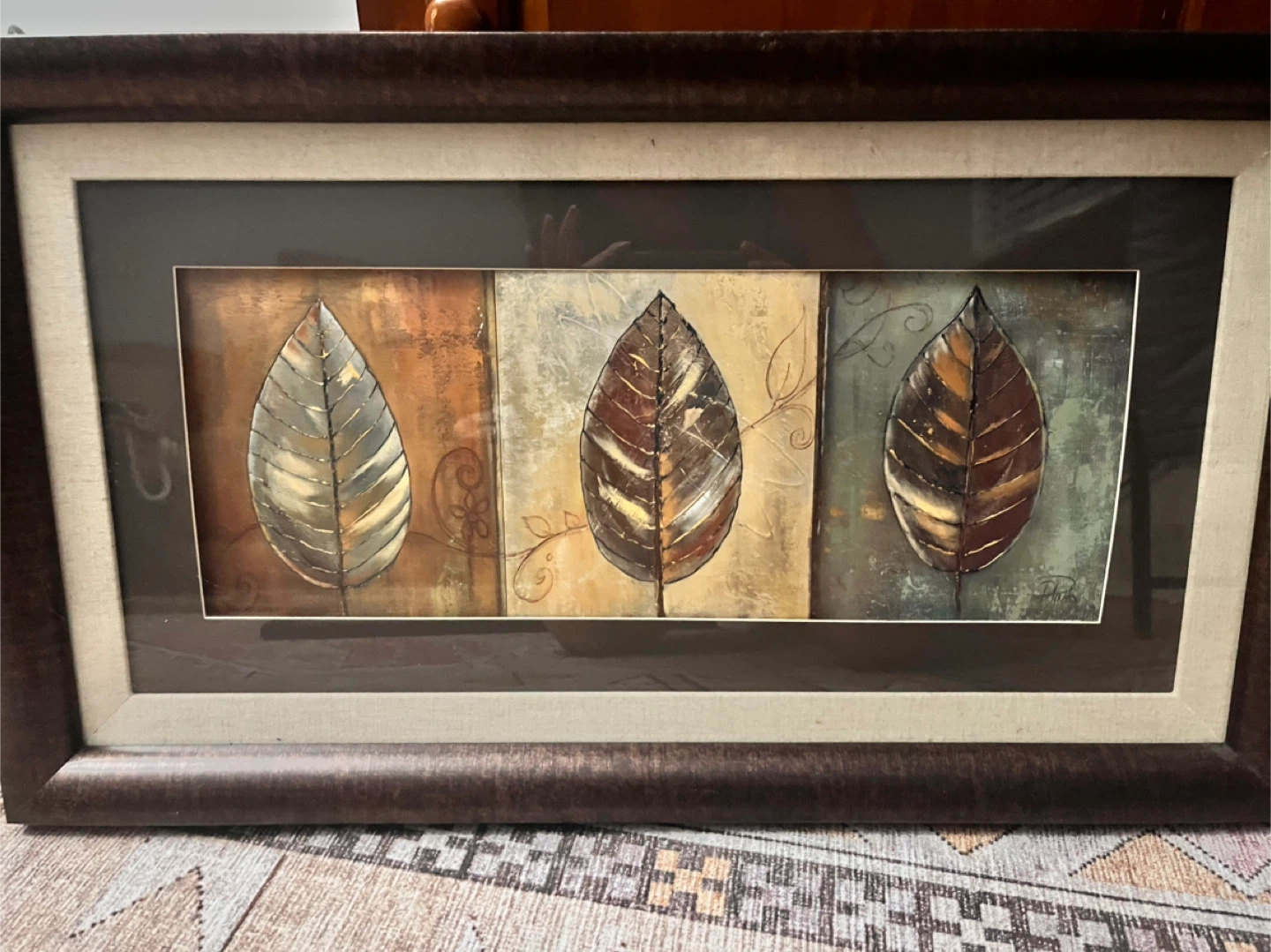Framed Triptych Leaf Wall Art