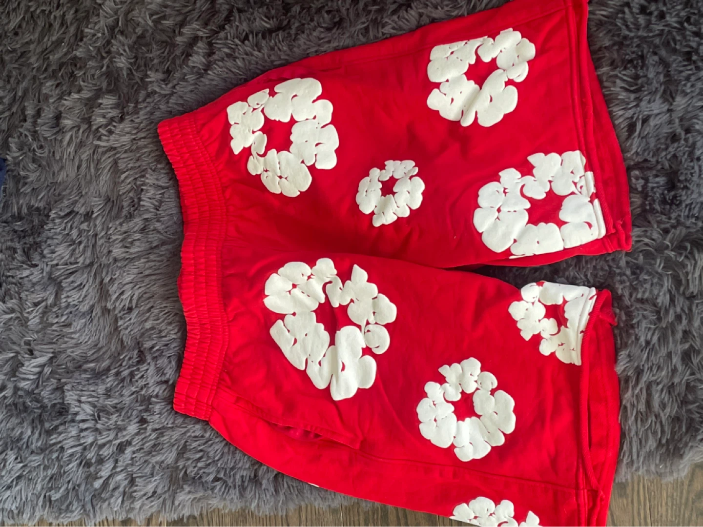 Red Denim Tear shorts—men’s small