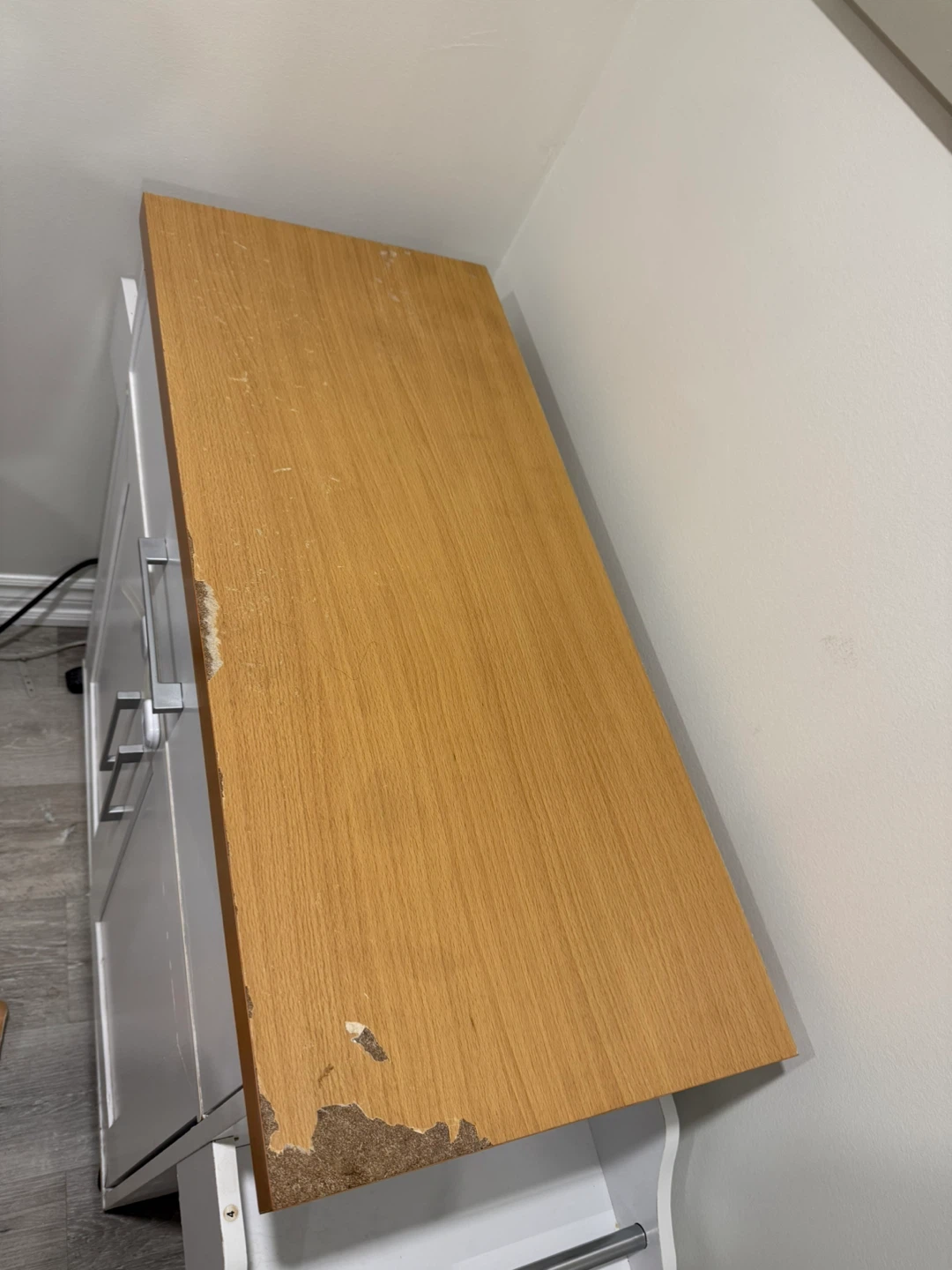 White Kitchen Cart with Drawer and Cabinet Storage - photo 5