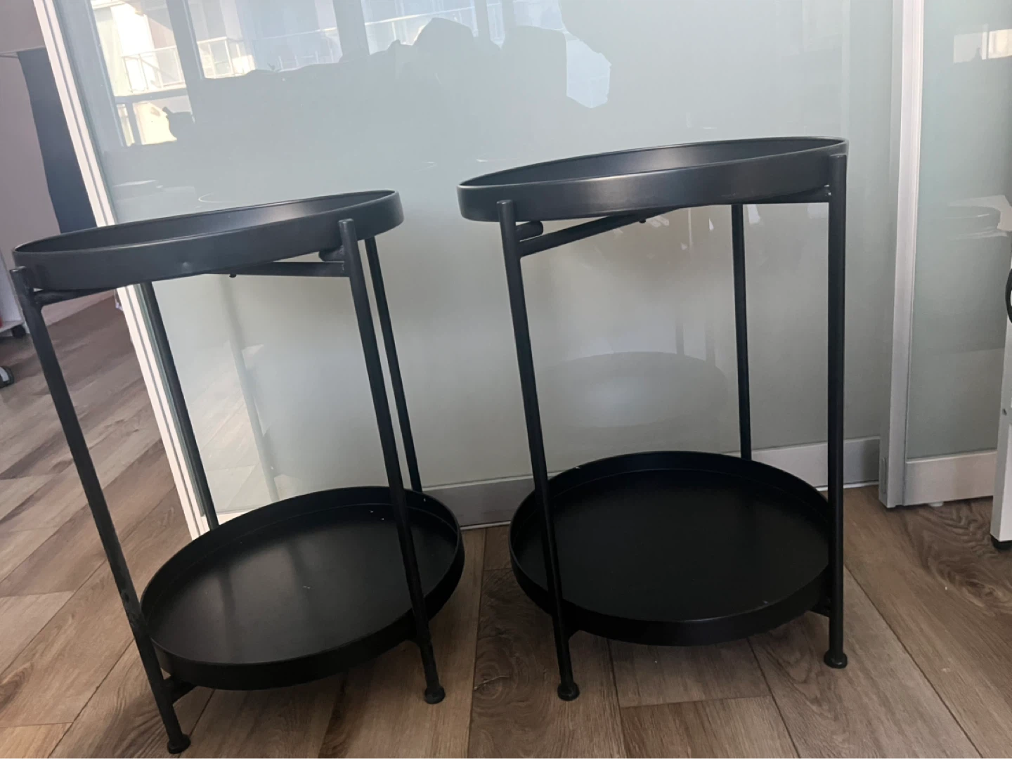 MOVING SALE | Set of 2 Black Metal Side Tables